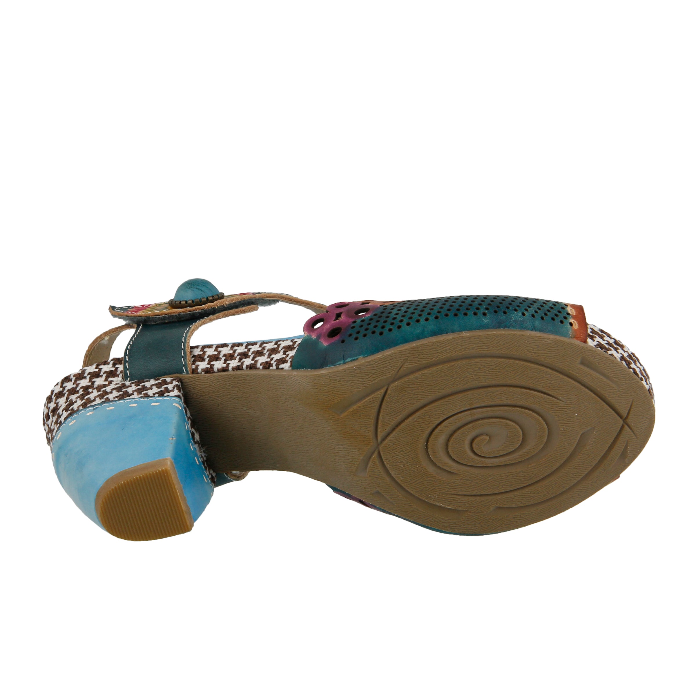 L'Artiste L'Artiste JIVE Sandals sandal in sky blue with handcrafted leather design