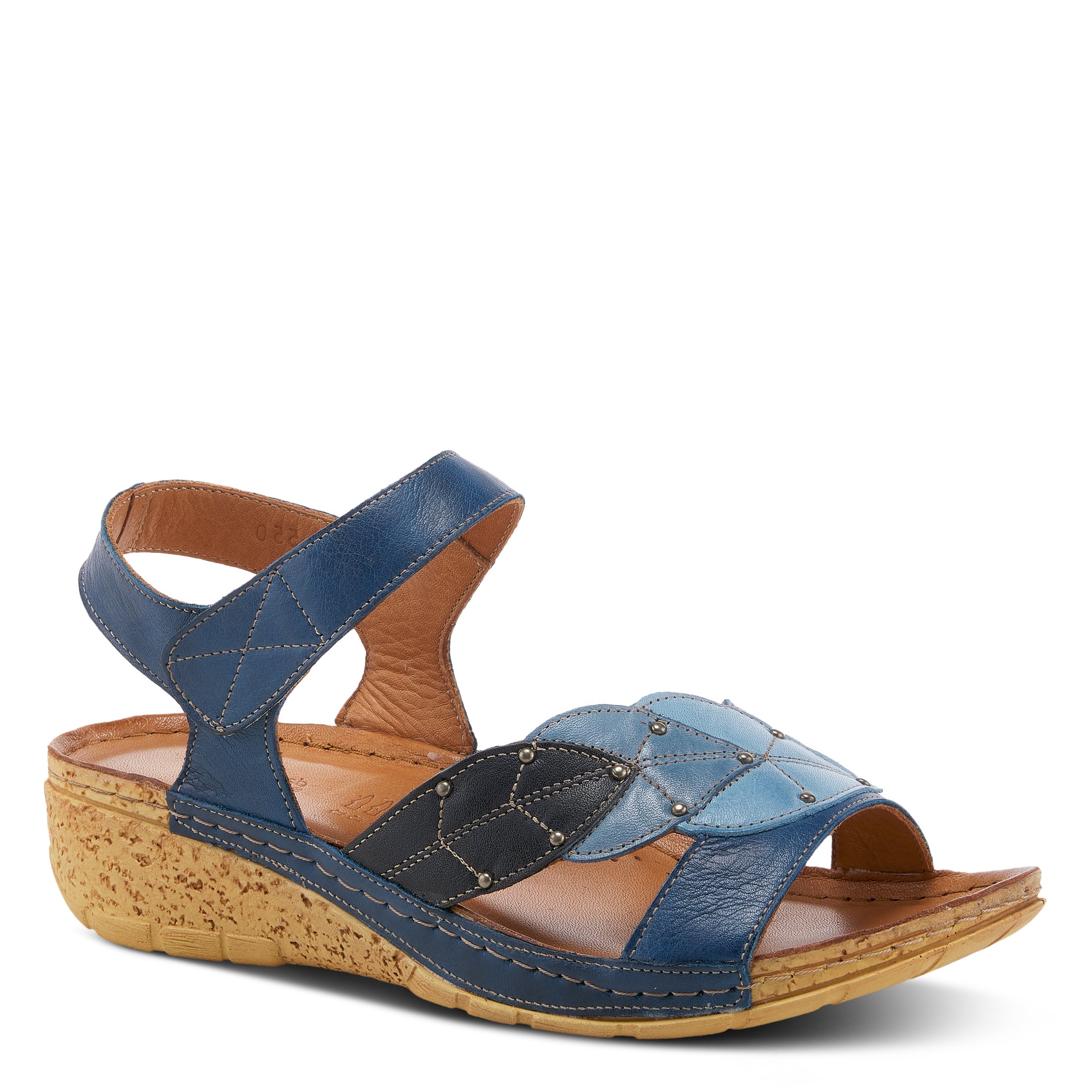 Spring Step SPRING STEP LEAF QUARTER STRAP SANDALS sandal in blue multi with comfortable everyday design