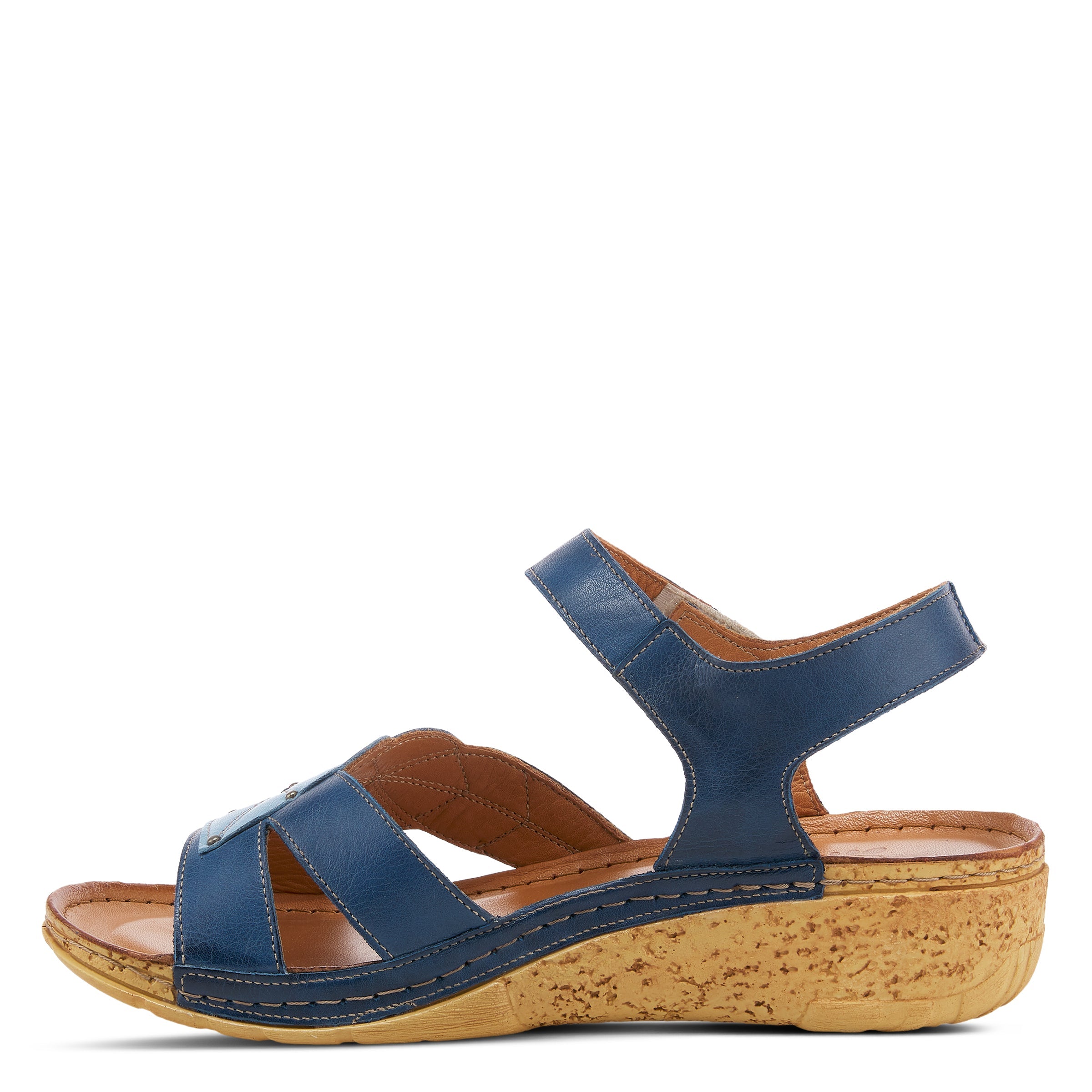 Spring Step SPRING STEP LEAF QUARTER STRAP SANDALS sandal in blue multi with comfortable everyday design