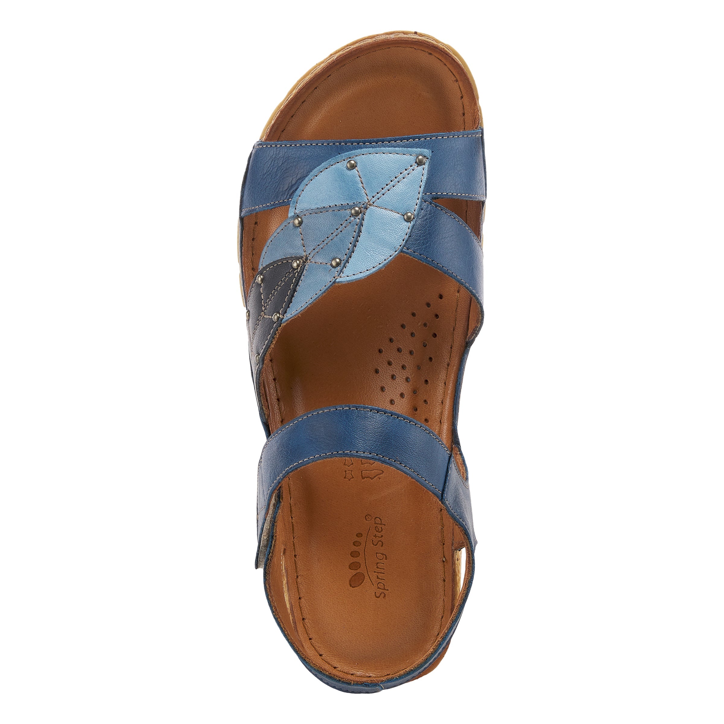 Spring Step SPRING STEP LEAF QUARTER STRAP SANDALS sandal in blue multi with comfortable everyday design