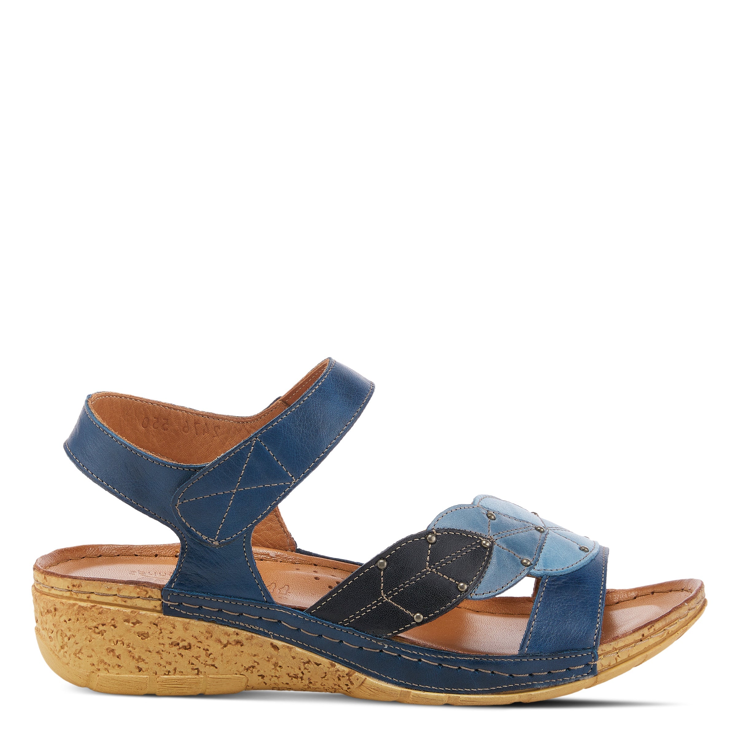 Spring Step SPRING STEP LEAF QUARTER STRAP SANDALS sandal in blue multi with comfortable everyday design