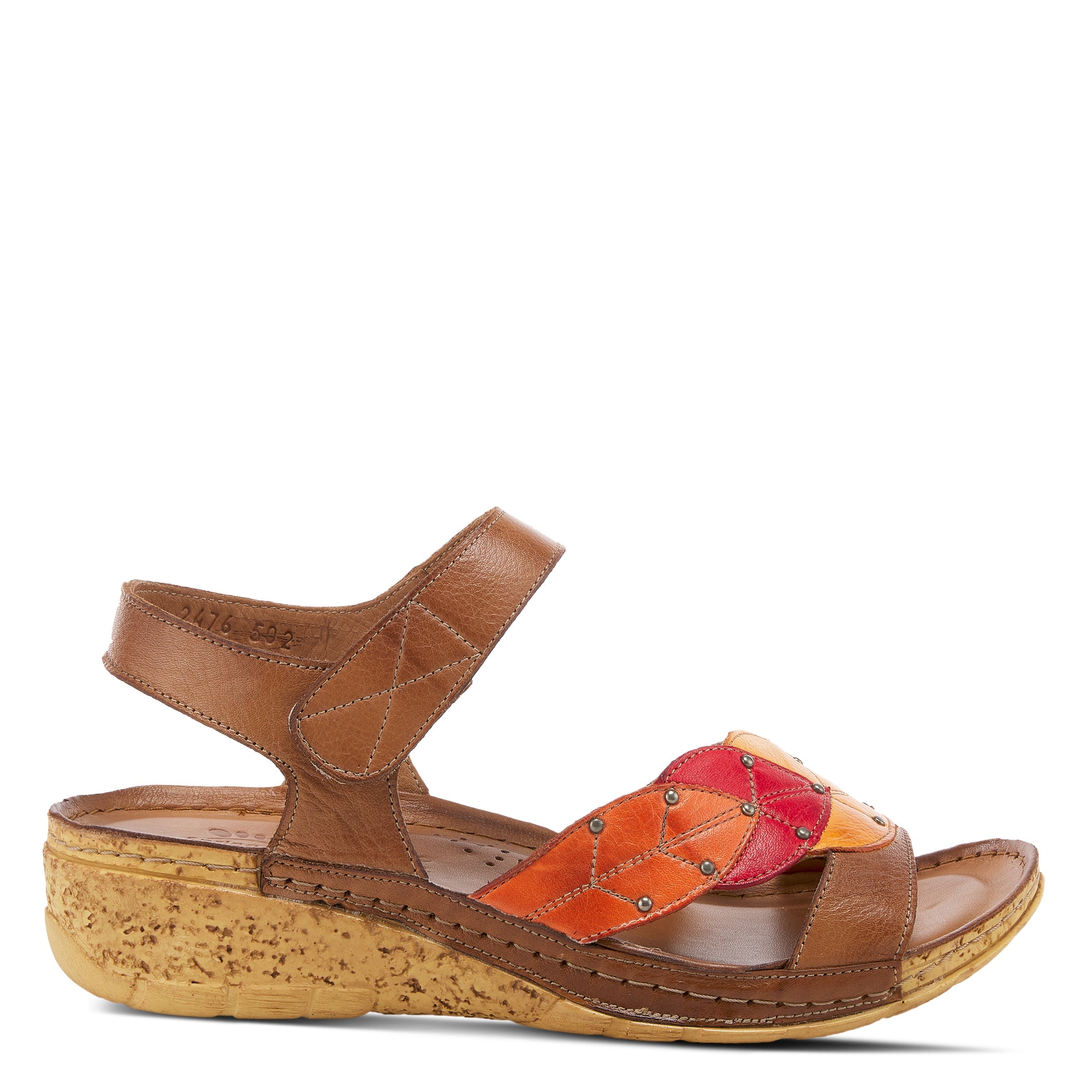 Spring Step SPRING STEP LEAF QUARTER STRAP SANDALS sandal in brown multi with comfortable everyday design