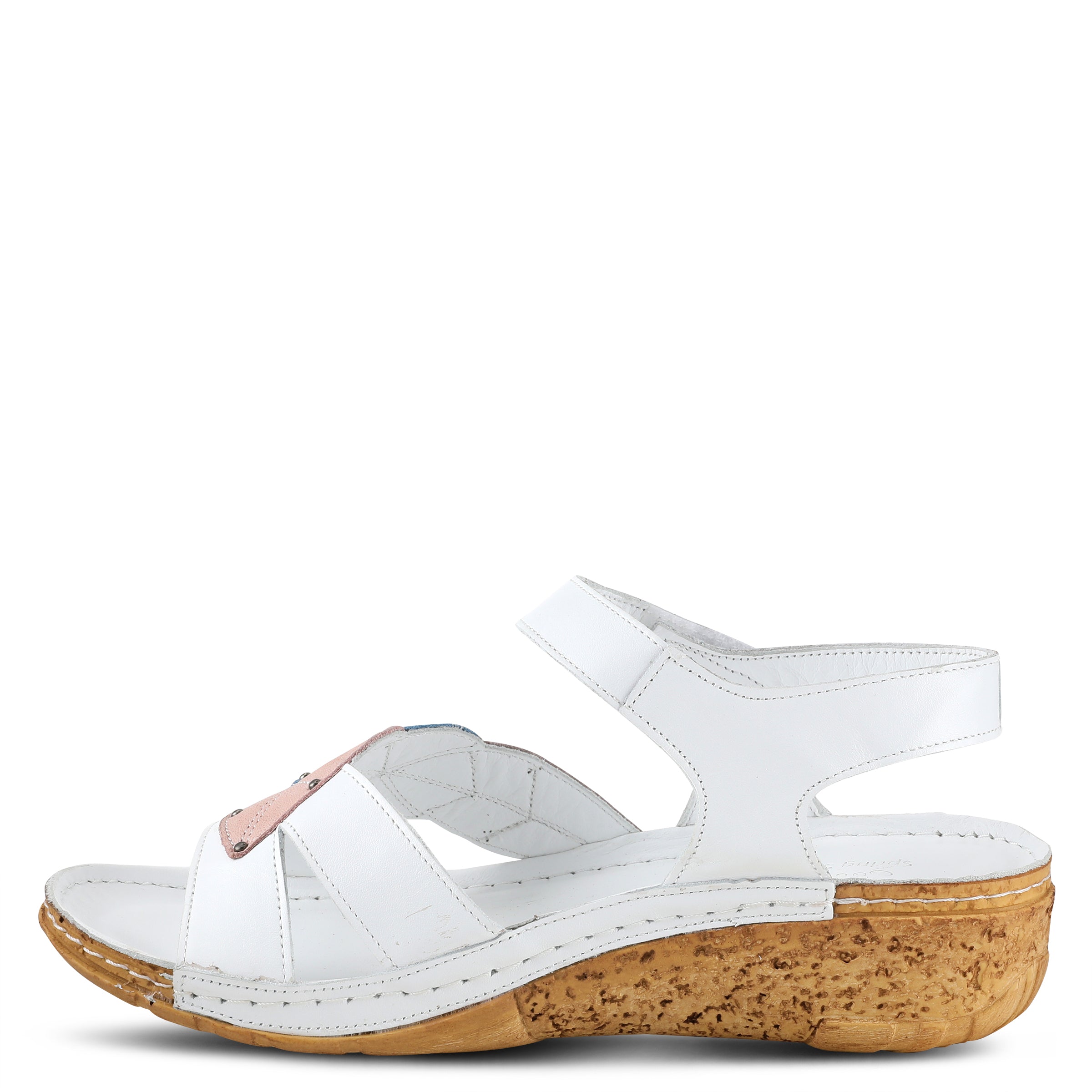 Spring Step SPRING STEP LEAF QUARTER STRAP SANDALS sandal in white multi with comfortable everyday design