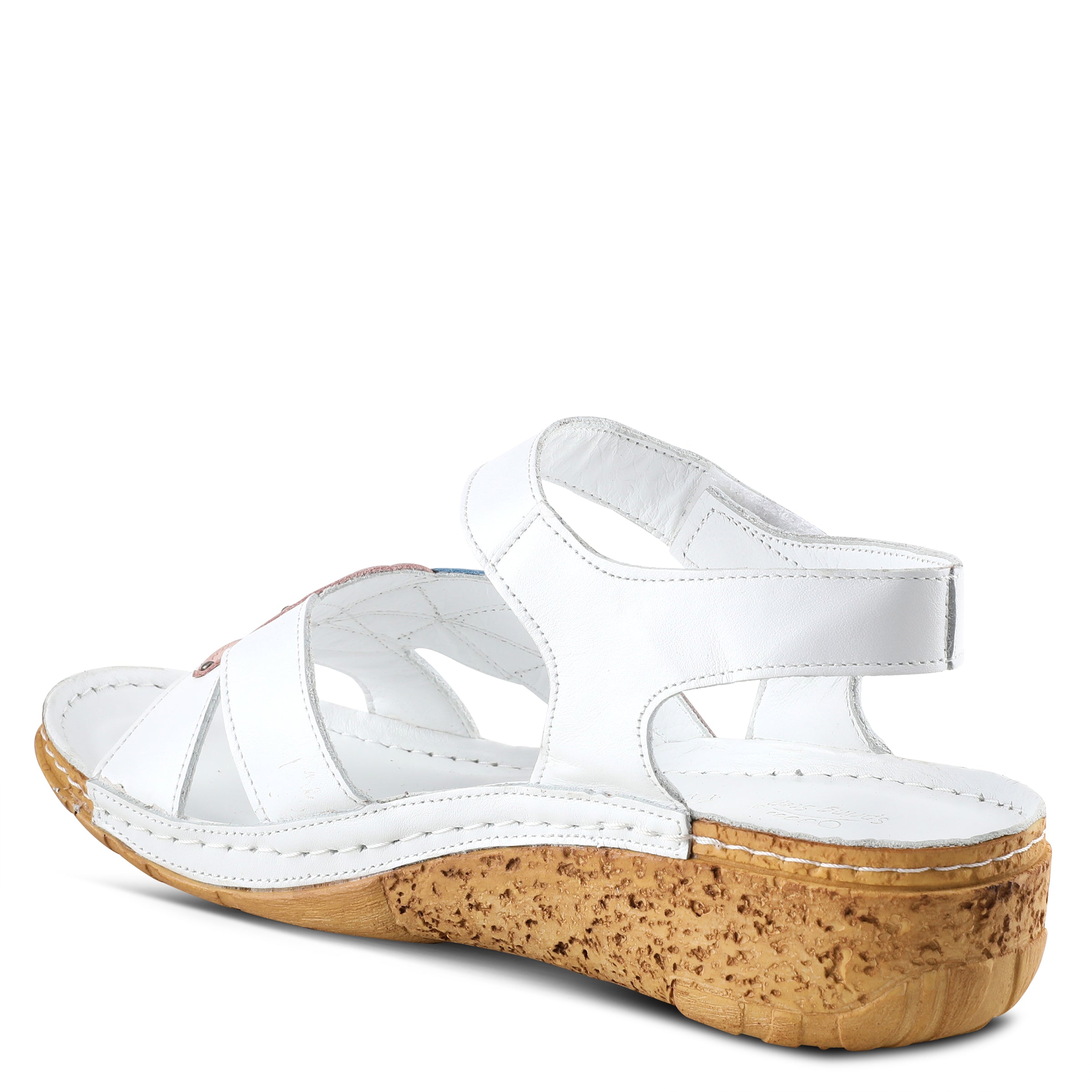 Spring Step SPRING STEP LEAF QUARTER STRAP SANDALS sandal in white multi with comfortable everyday design