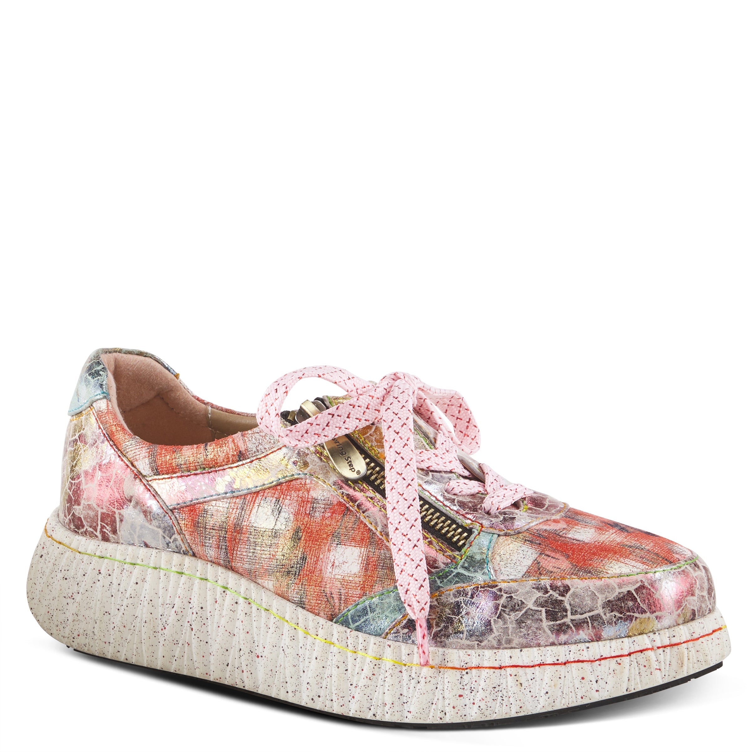L'Artiste L'ARTISTE LOUIECOOLCAT SNEAKER shoe in mint green multi with handcrafted leather design