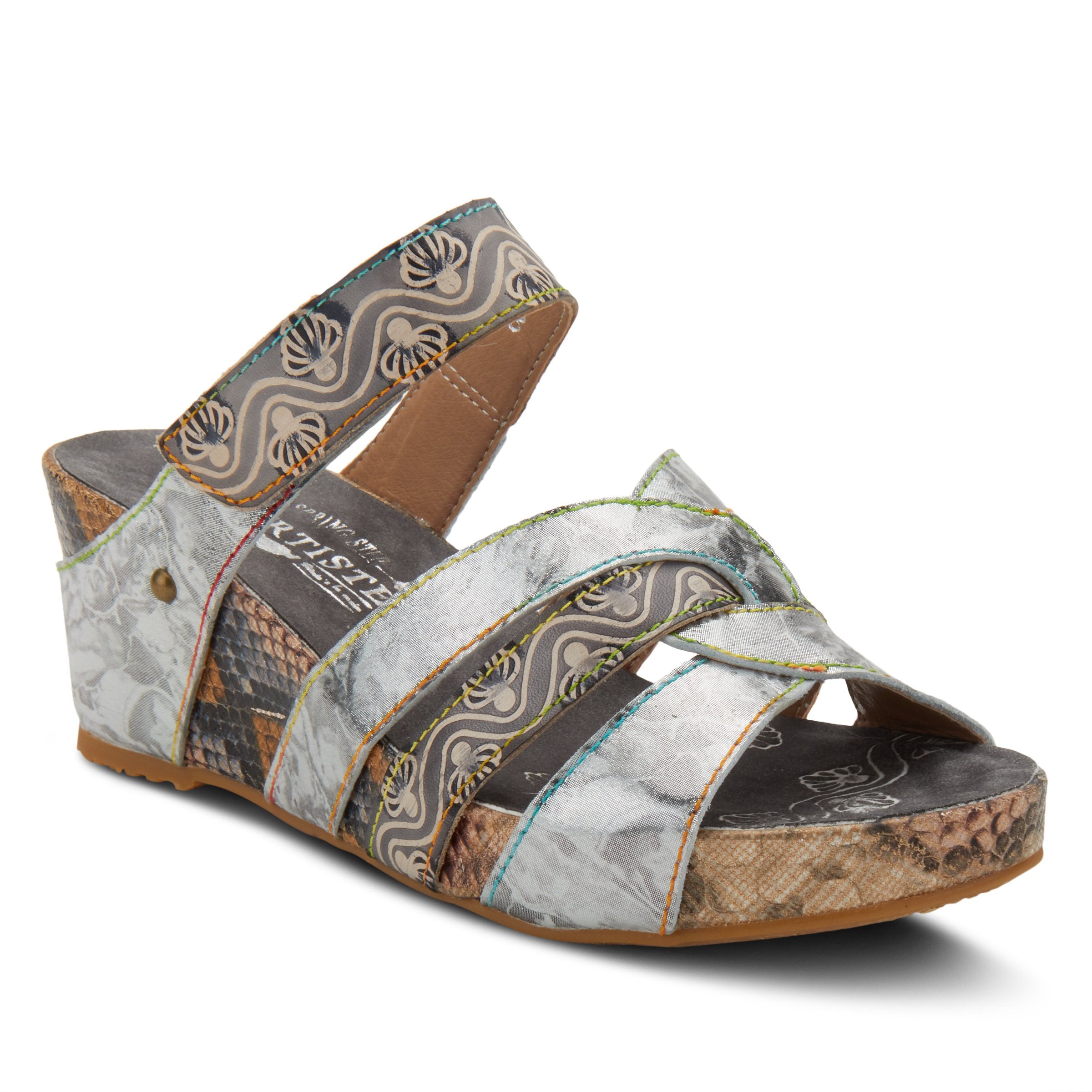 L'Artiste L'ARTISTE PINRIYO SLIDE SANDAL sandal in lilac with handcrafted leather design