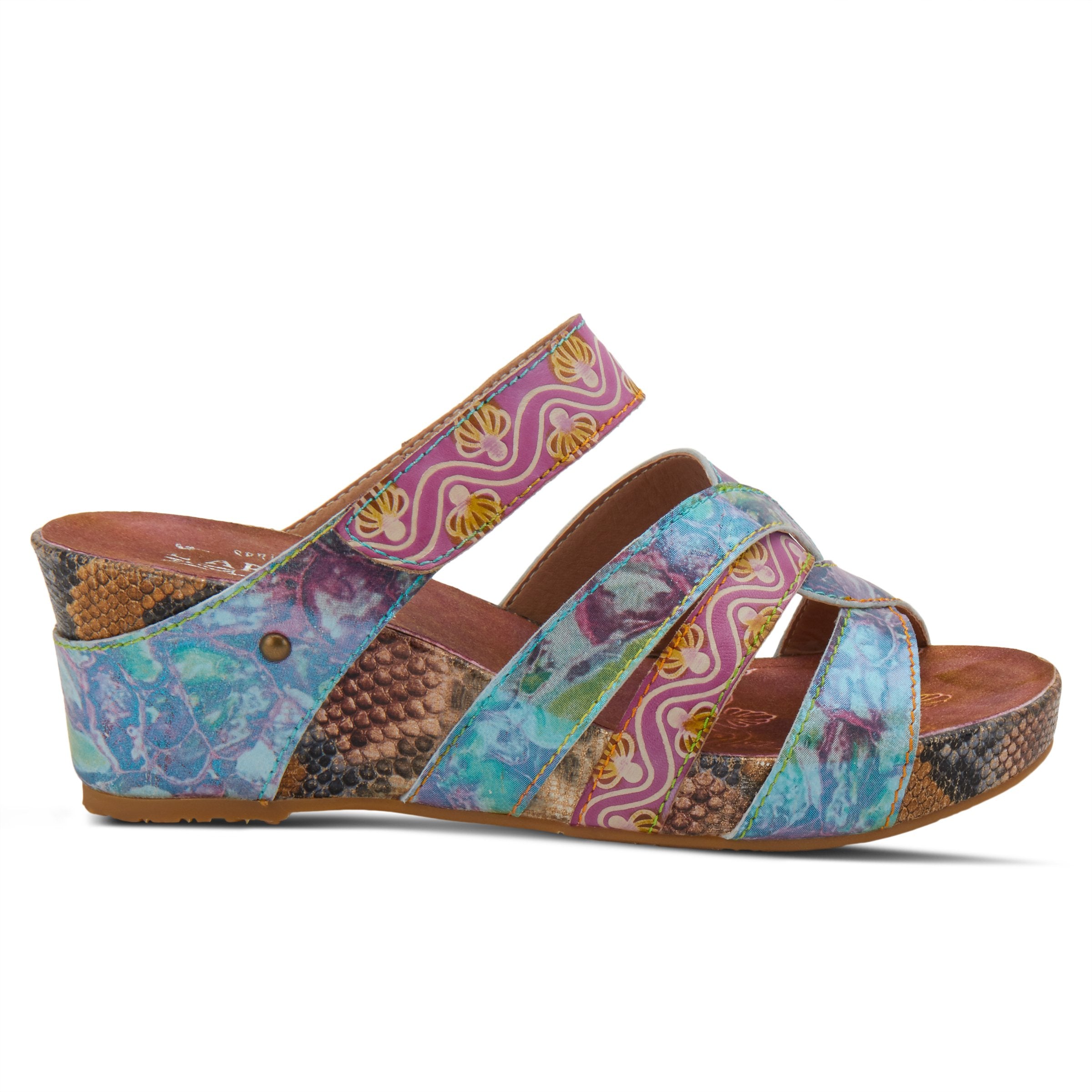 L'Artiste L'ARTISTE PINRIYO SLIDE SANDAL sandal in lilac with handcrafted leather design
