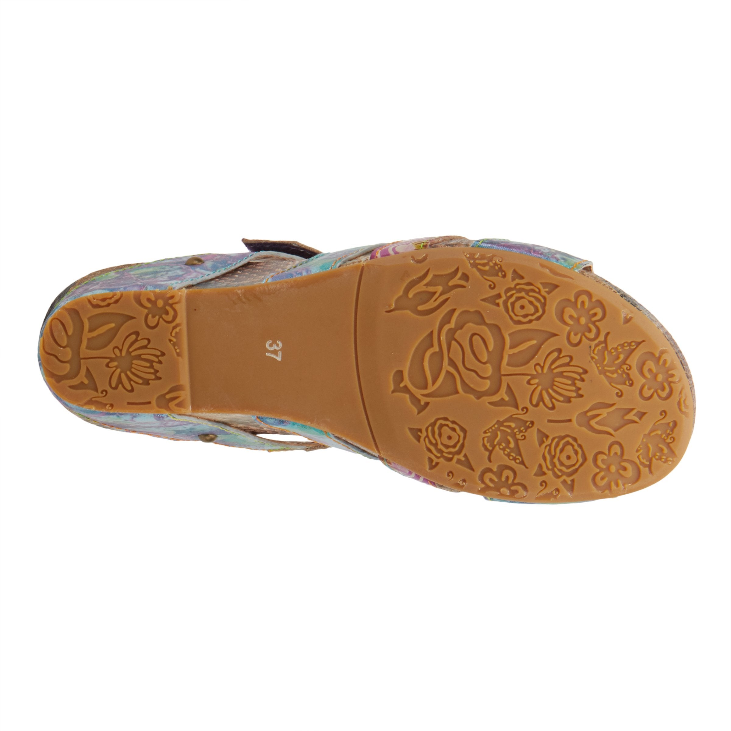 L'Artiste L'ARTISTE PINRIYO SLIDE SANDAL sandal in lilac with handcrafted leather design