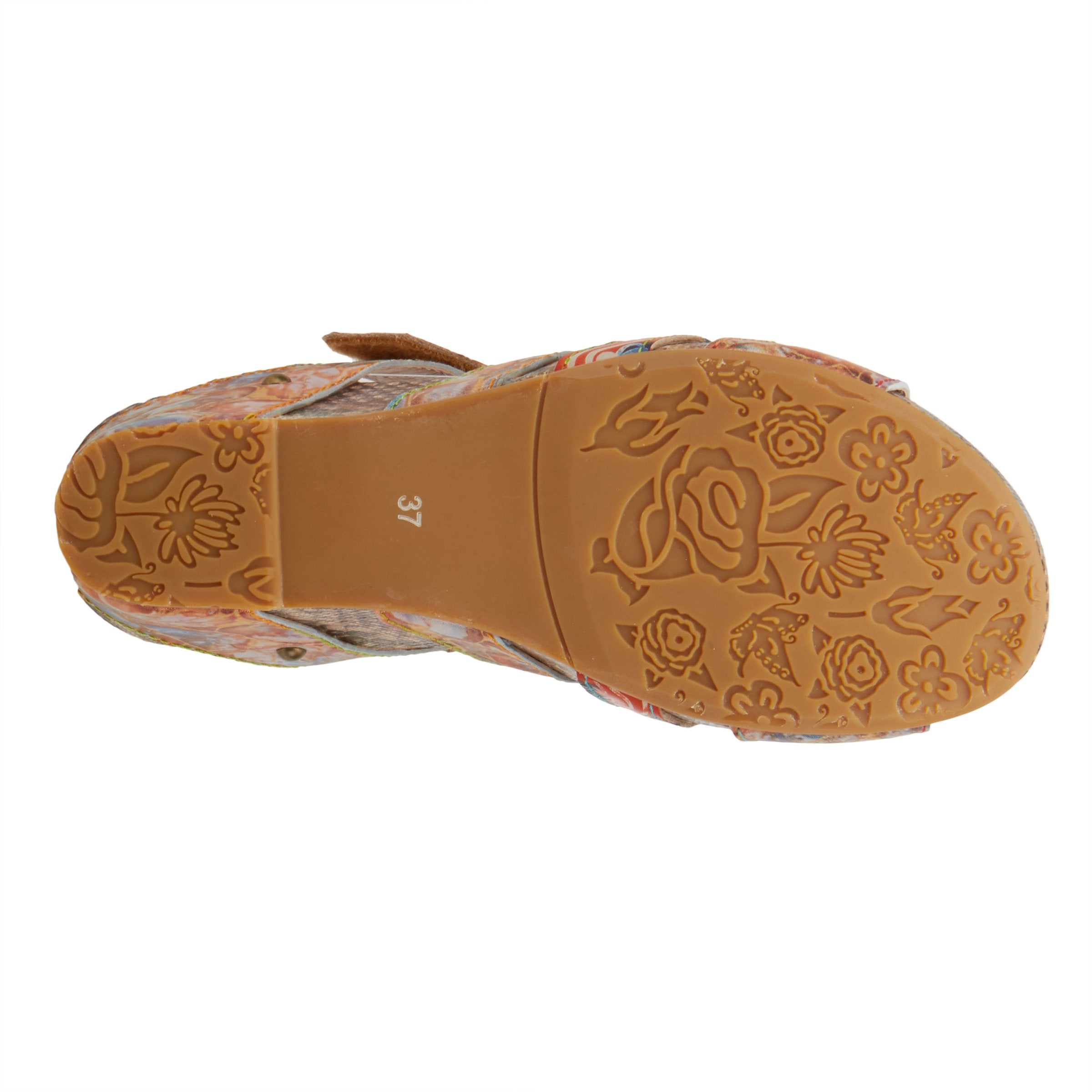 L'Artiste L'ARTISTE PINRIYO SLIDE SANDAL sandal in orange with handcrafted leather design