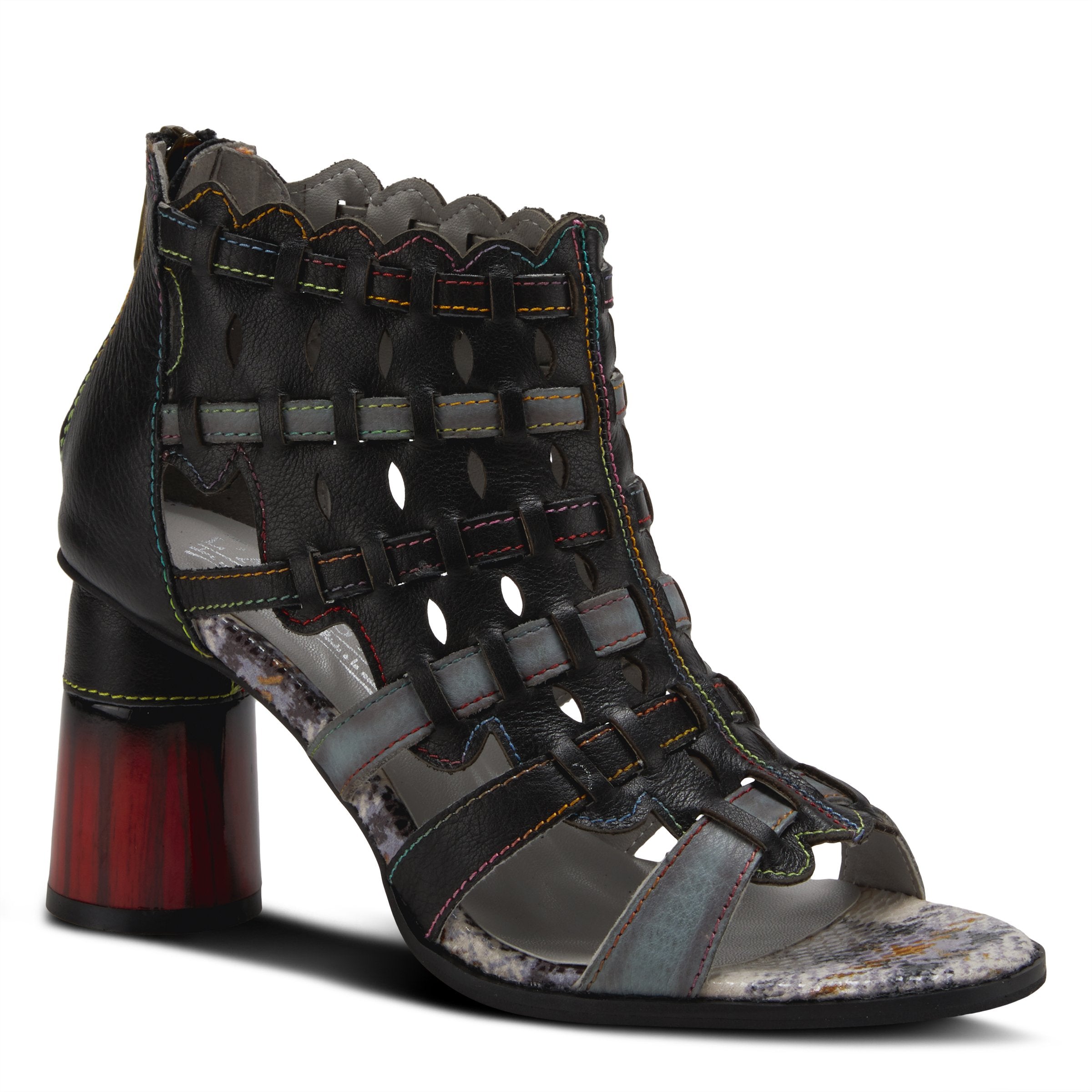 L'Artiste L'ARTISTE PLATIUM ANKLE STRAP SANDAL sandal in bone multi with handcrafted leather design