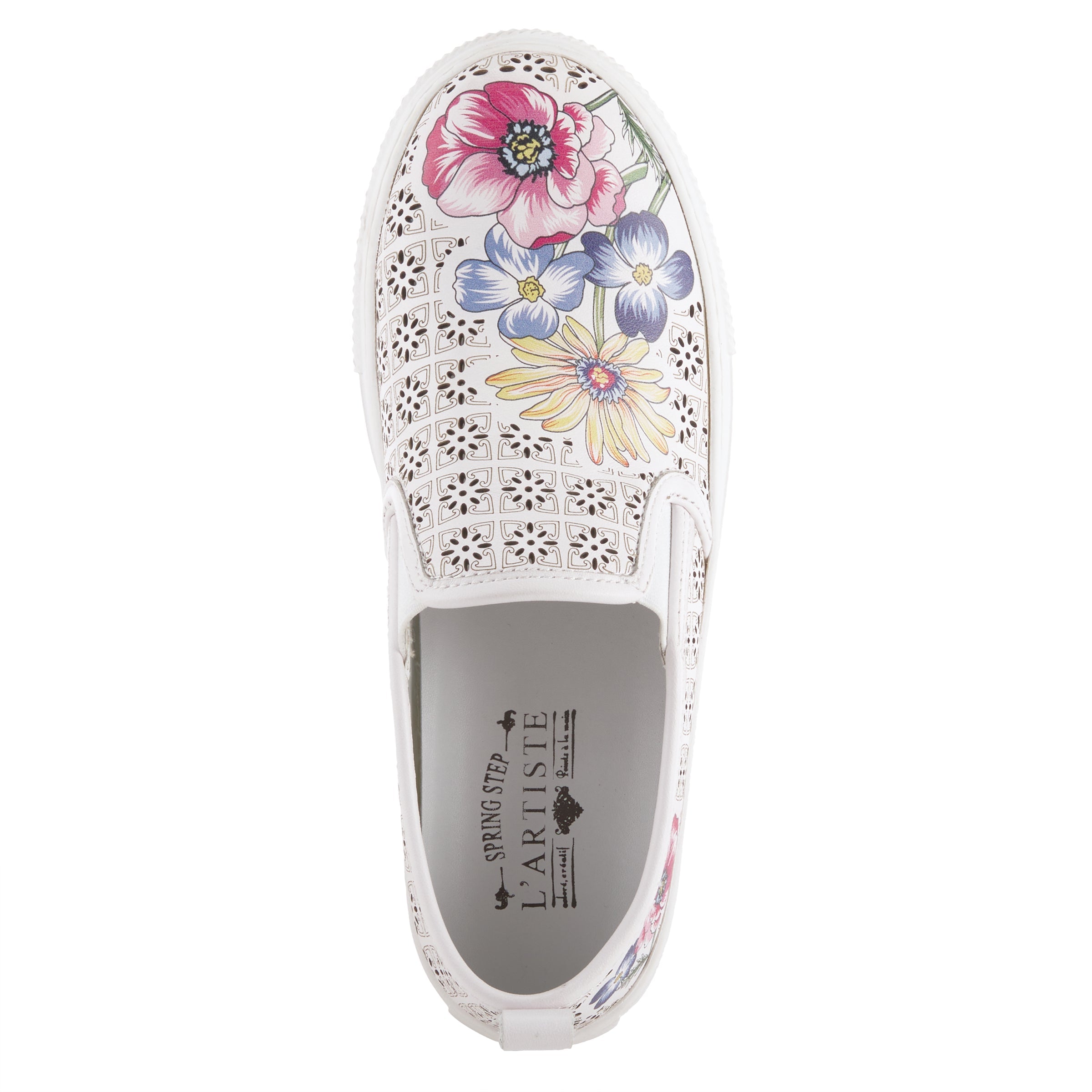 L'Artiste L'ARTISTE REALLOVE SLIP-ON SHOE shoe in white with handcrafted leather design