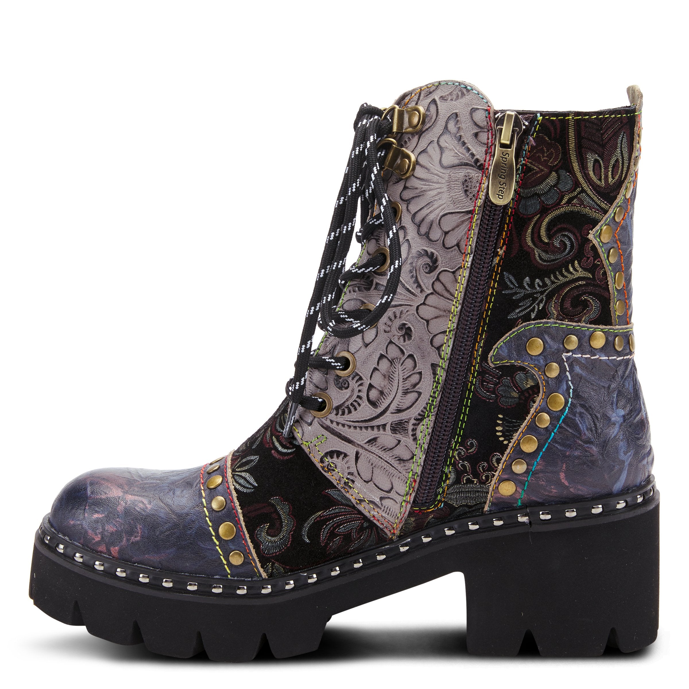 L'Artiste L'ARTISTE SEVERE BOOTS boot in blue multi with handcrafted leather design