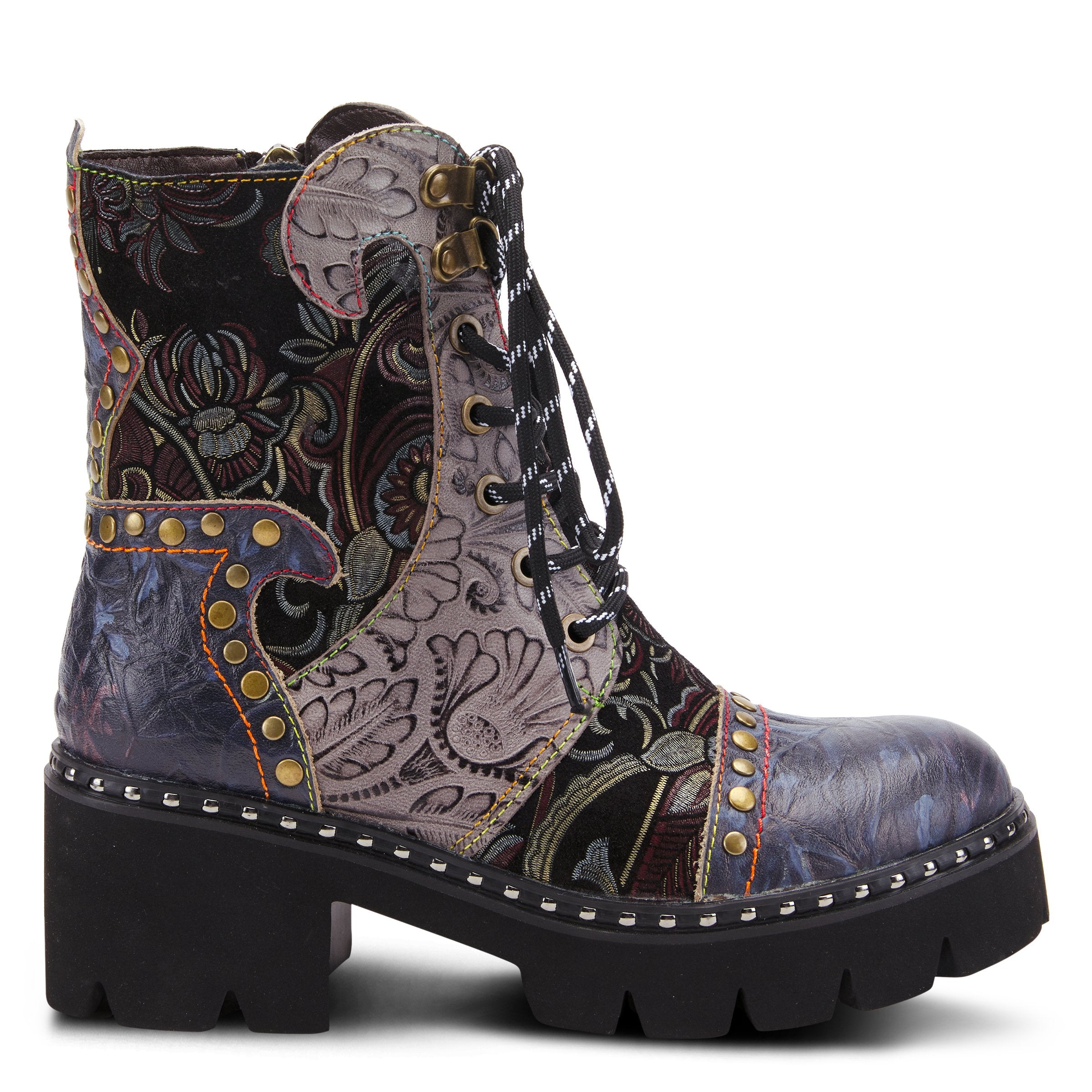 L'Artiste L'ARTISTE SEVERE BOOTS boot in blue multi with handcrafted leather design