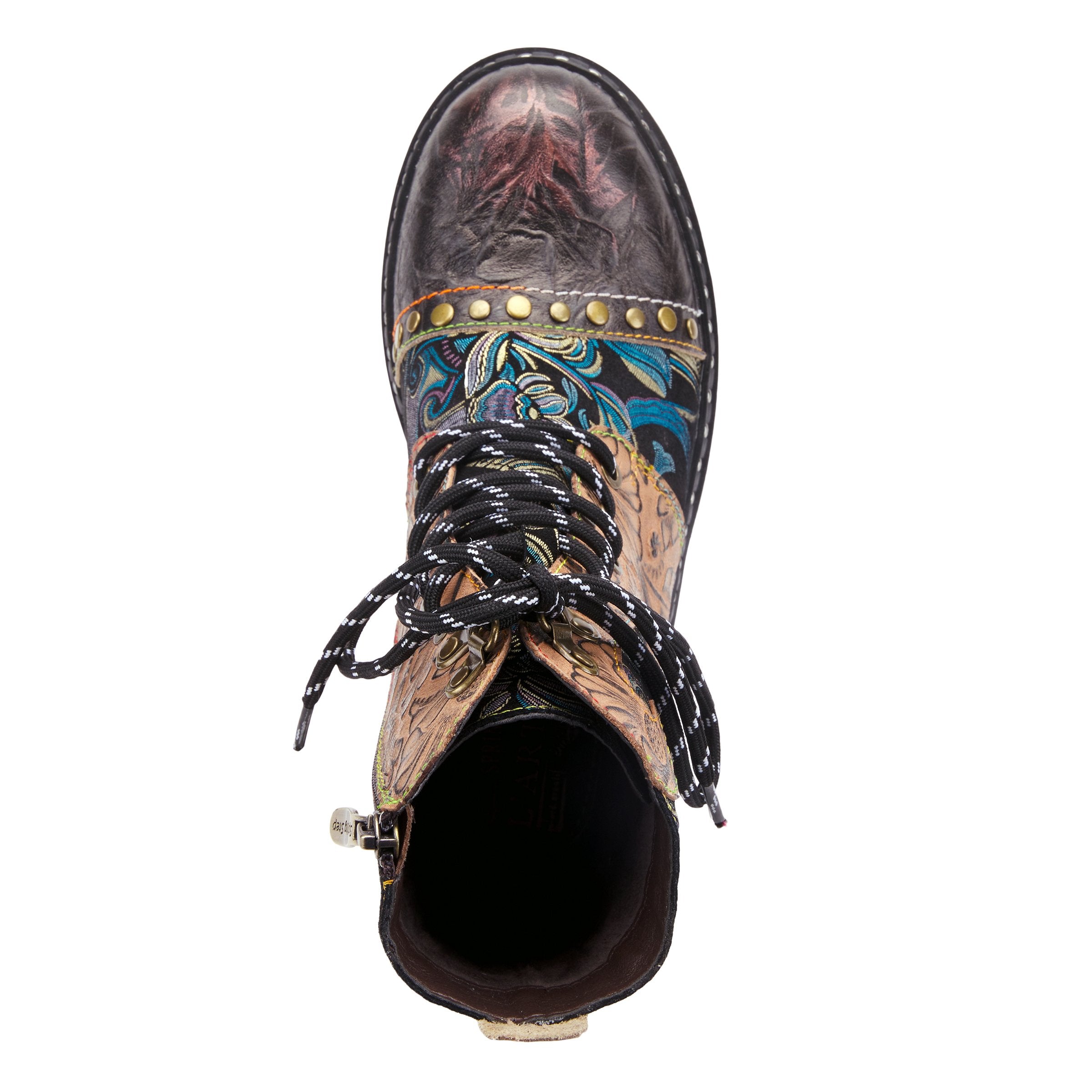L'Artiste L'ARTISTE SEVERE BOOTS boot in charcoal multi with handcrafted leather design