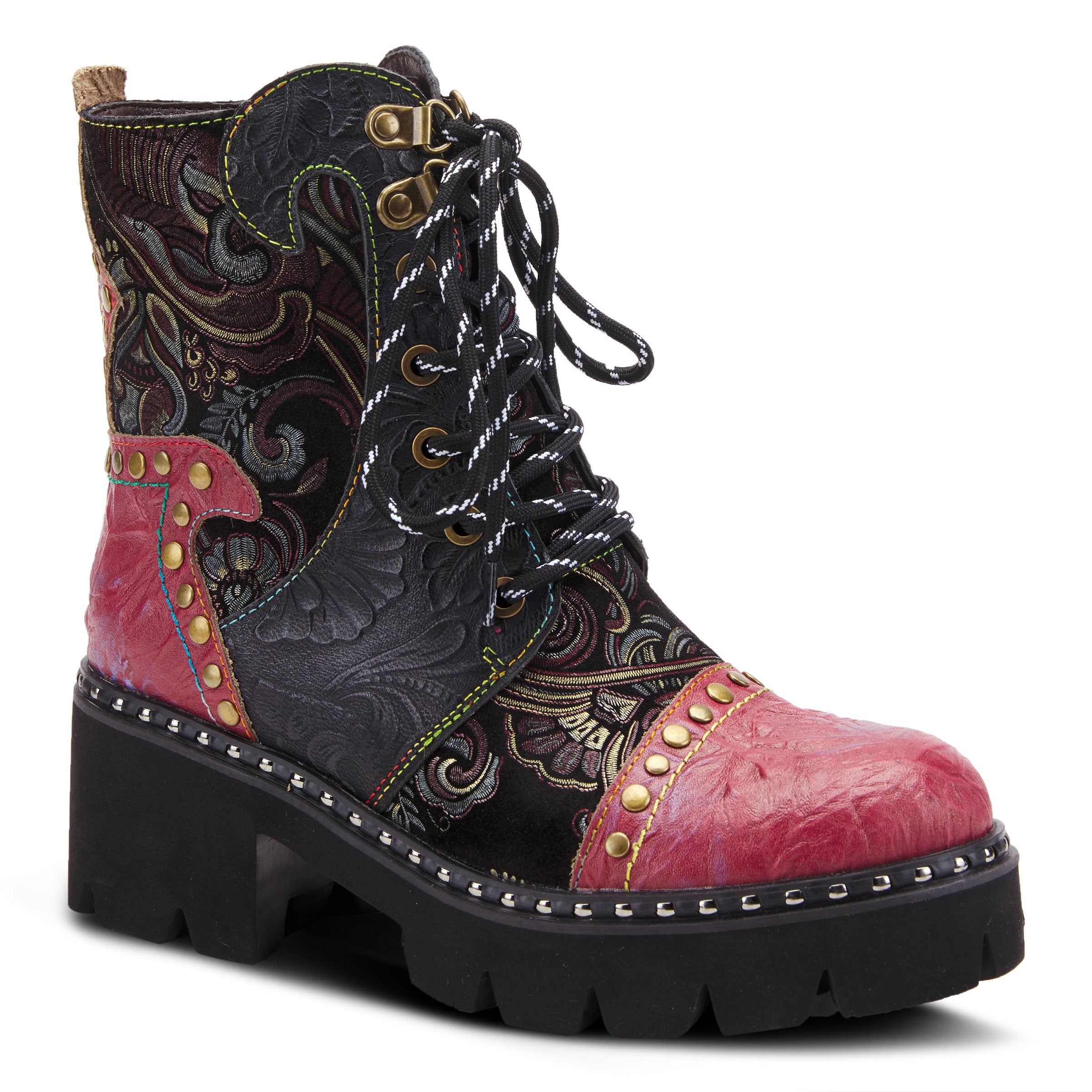 L'Artiste L'ARTISTE SEVERE BOOTS boot in charcoal multi with handcrafted leather design