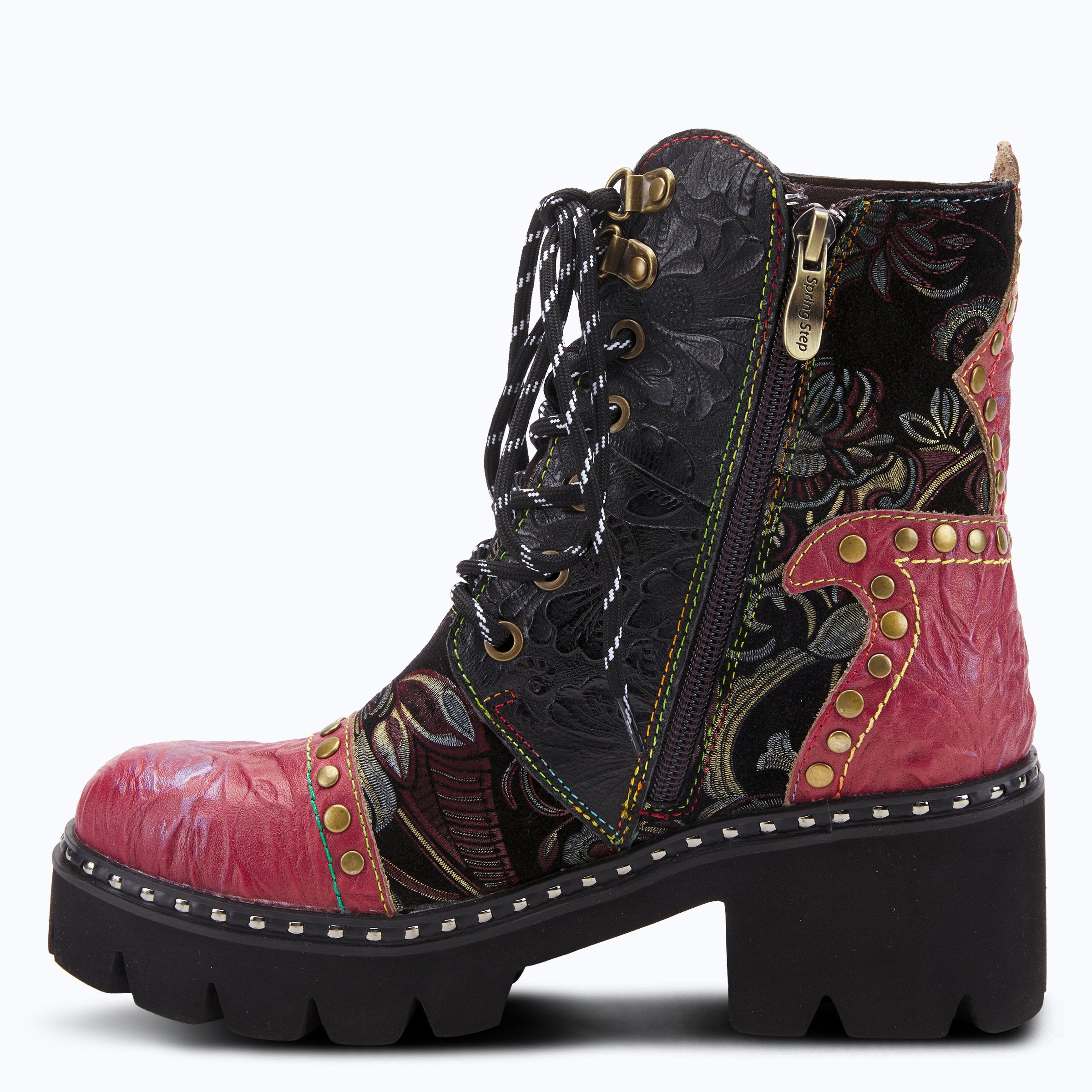 L'Artiste L'ARTISTE SEVERE BOOTS boot in charcoal multi with handcrafted leather design