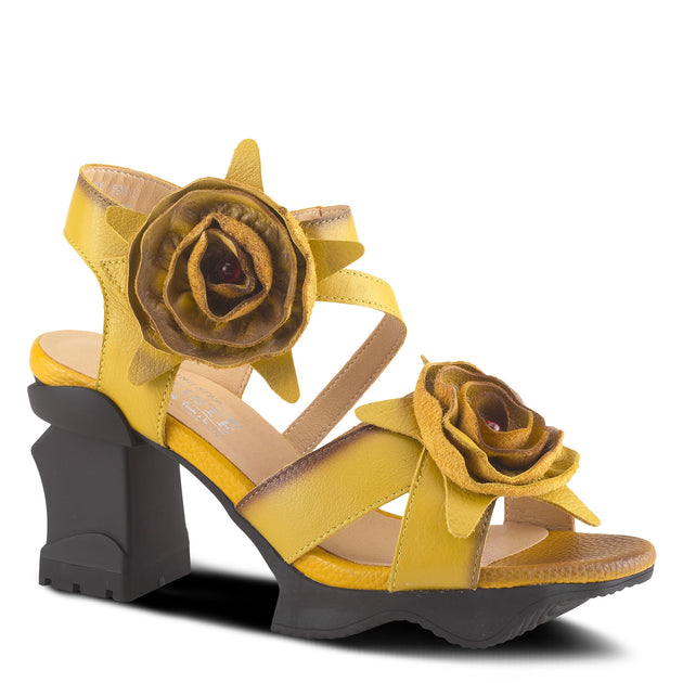 L`Artiste by Spring Step Quarter Strap Sandal Vienrose Fleur Yellow