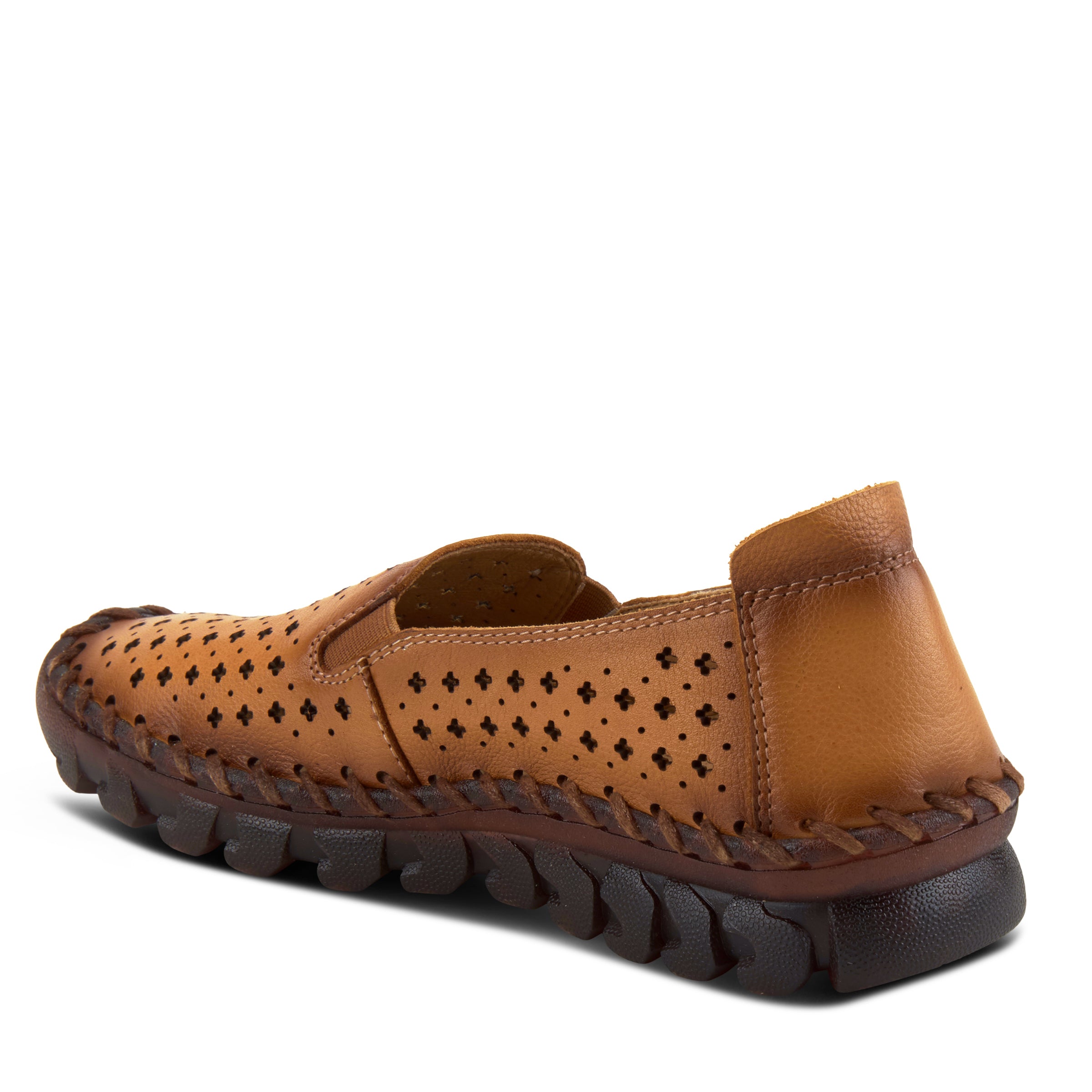 L'Artiste L'ARTISTE SMOOSHIETOO SLIP-ON SHOE shoe in camel with handcrafted leather design