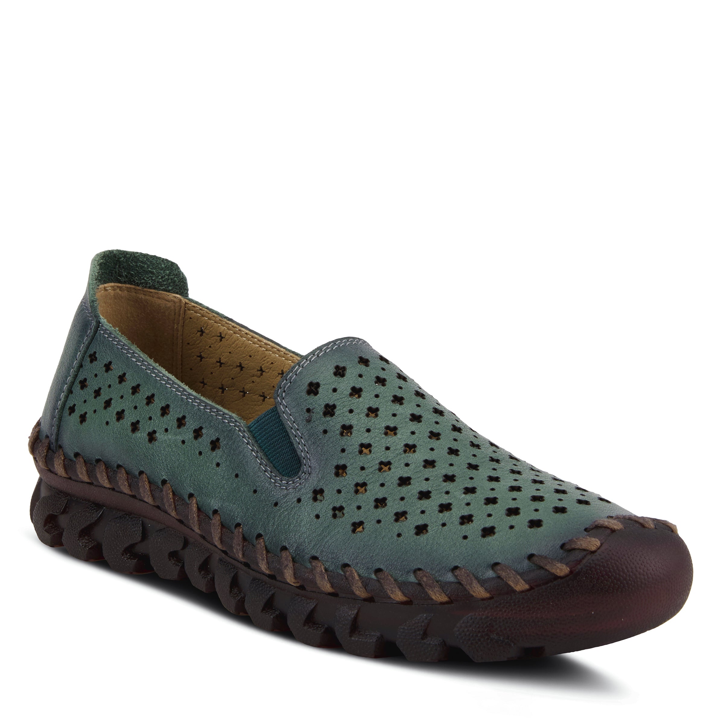 L'Artiste L'ARTISTE SMOOSHIETOO SLIP-ON SHOE shoe in camel with handcrafted leather design