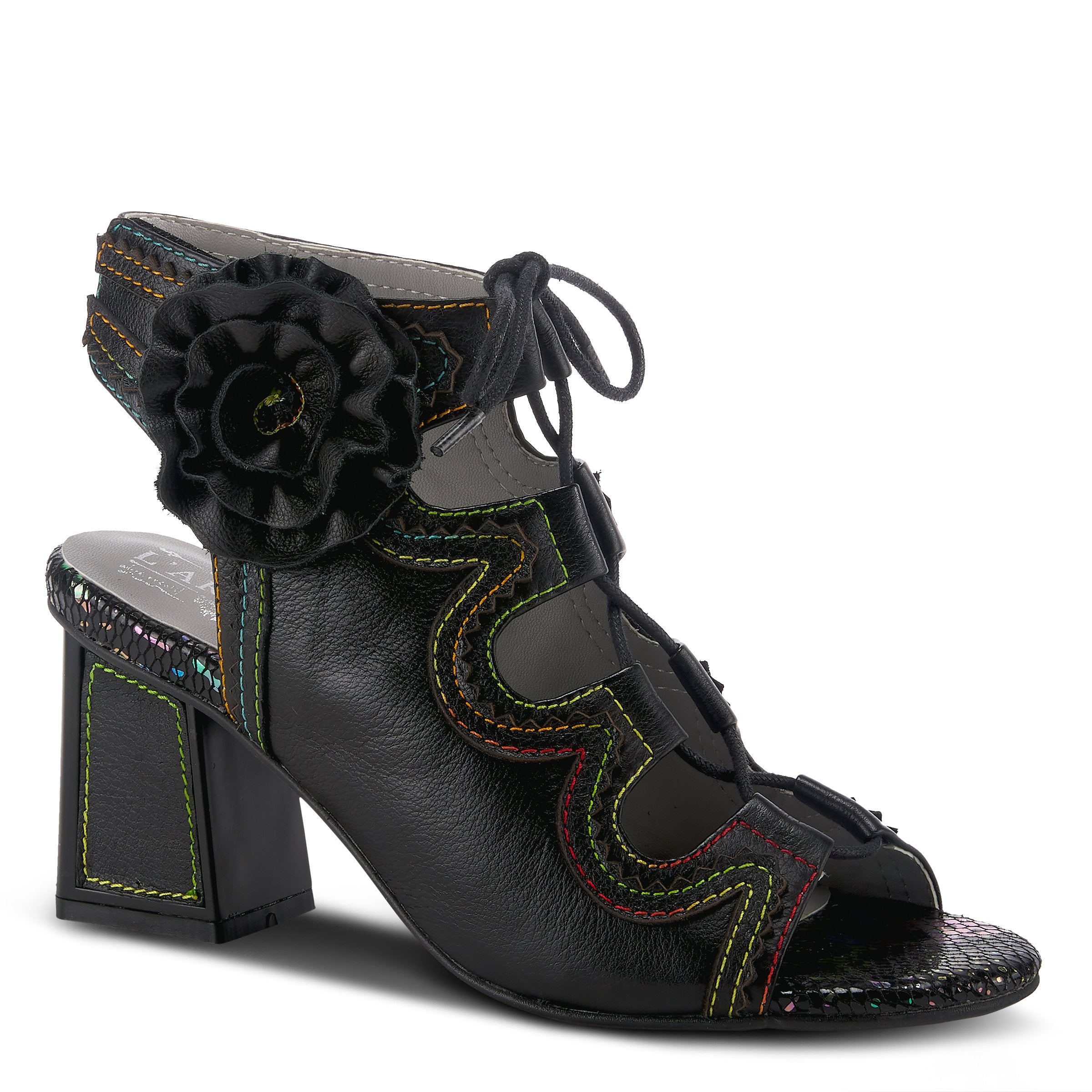L'Artiste L'ARTISTE SUPERCUTE ANKLE STRAP SANDAL sandal in lilac multi with handcrafted leather design