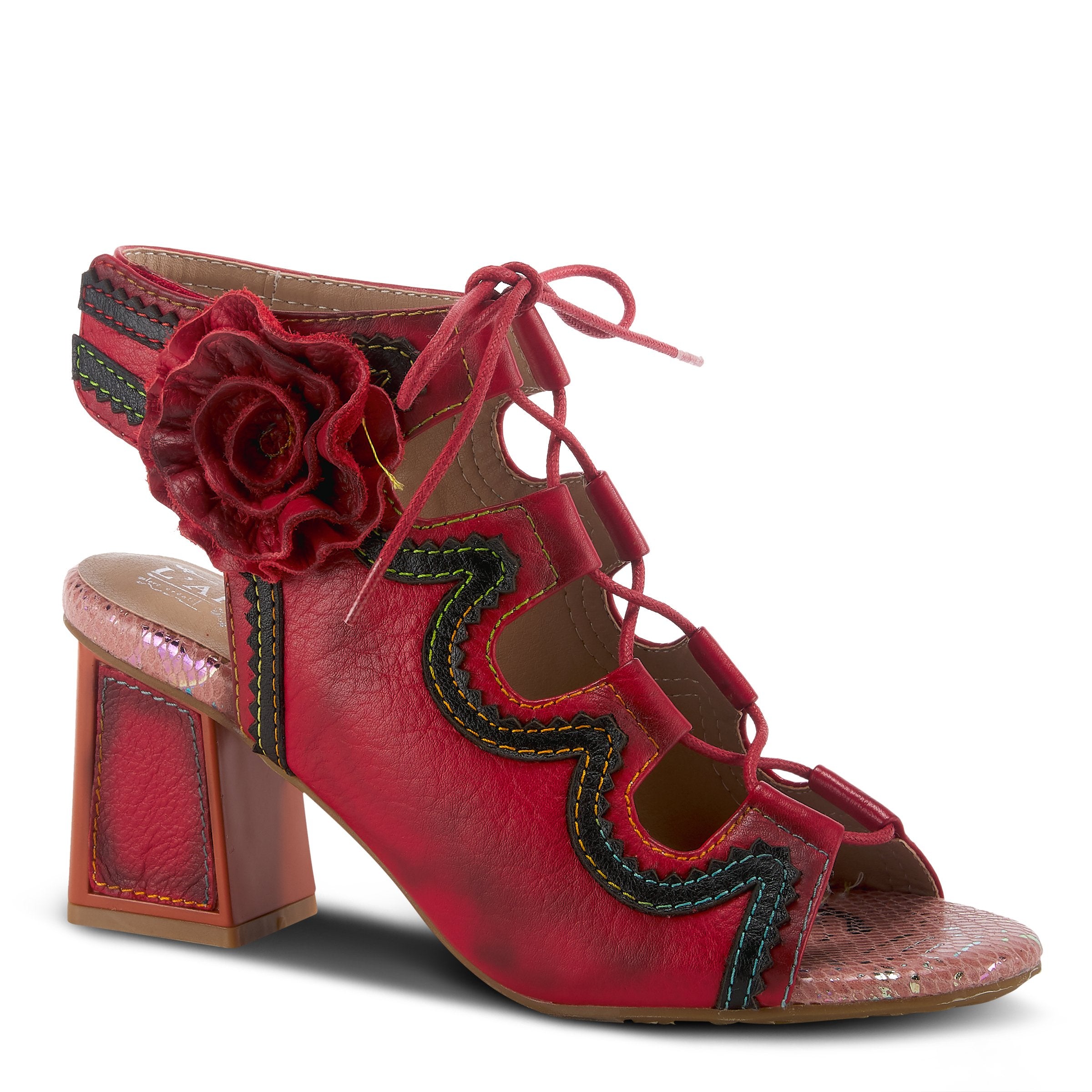 L'Artiste L'ARTISTE SUPERCUTE ANKLE STRAP SANDAL sandal in blue multi with handcrafted leather design