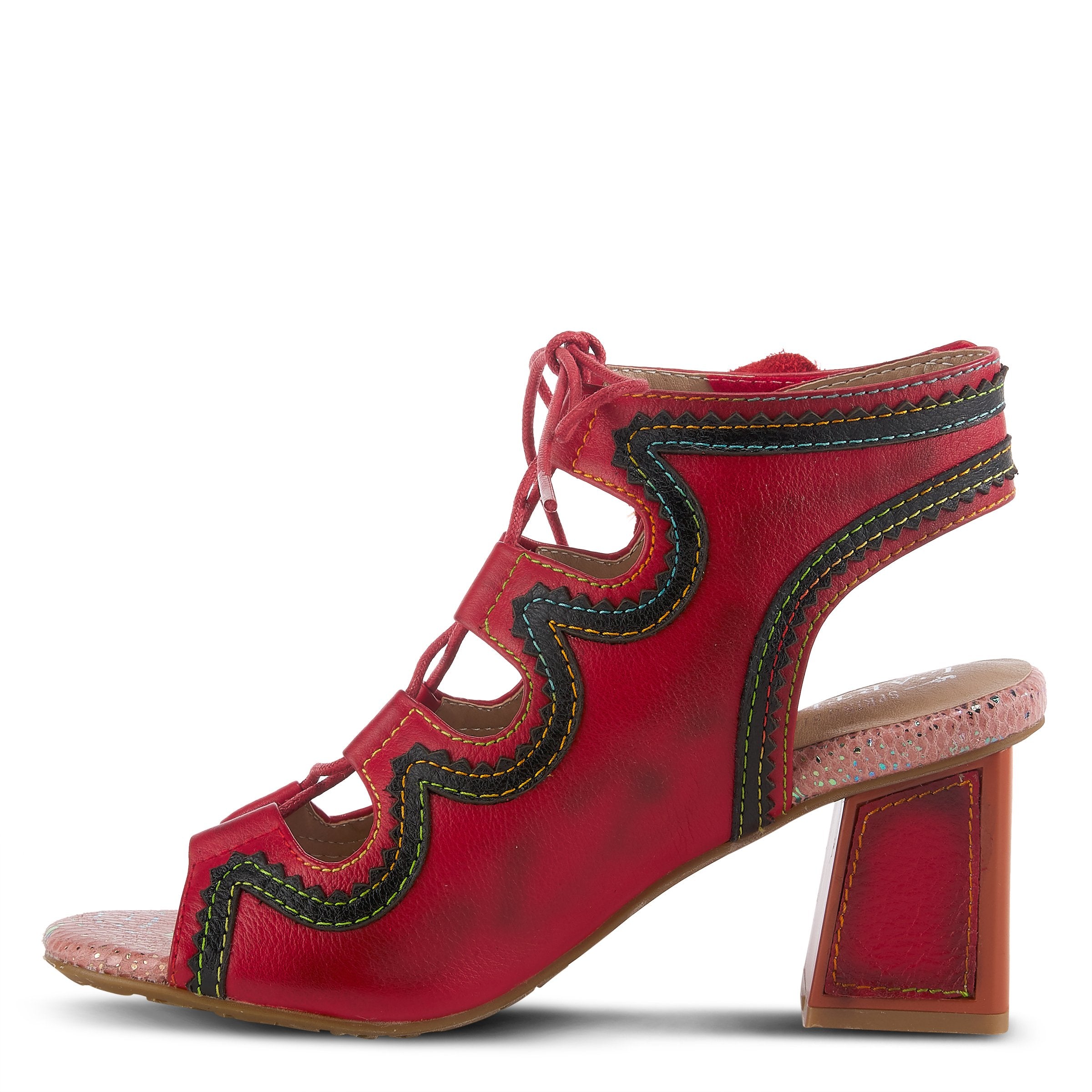 L'Artiste L'ARTISTE SUPERCUTE ANKLE STRAP SANDAL sandal in blue multi with handcrafted leather design
