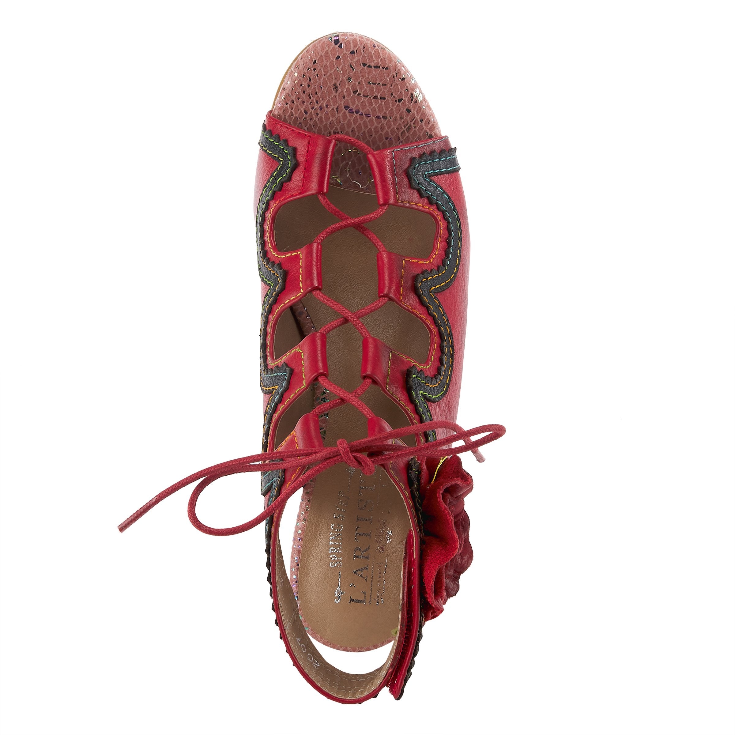 L'Artiste L'ARTISTE SUPERCUTE ANKLE STRAP SANDAL sandal in blue multi with handcrafted leather design