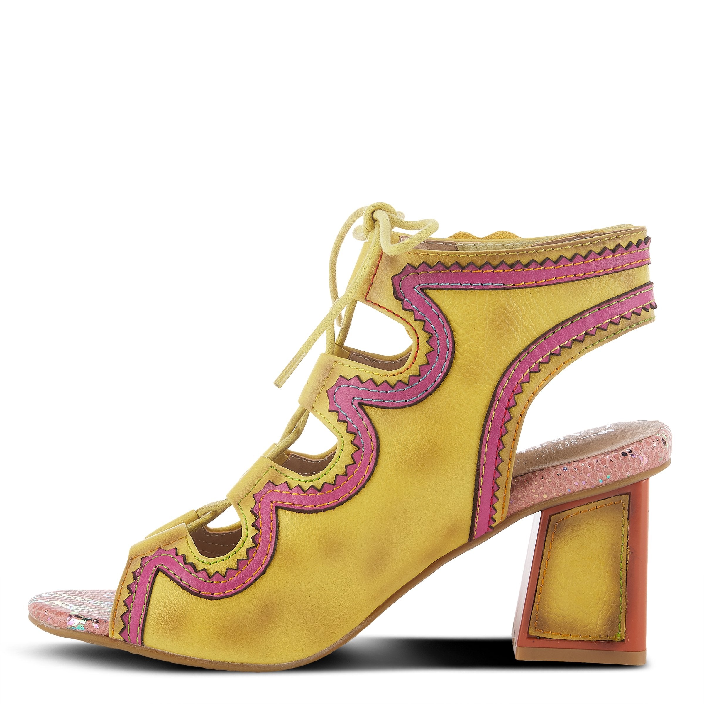 L'Artiste L'ARTISTE SUPERCUTE ANKLE STRAP SANDAL sandal in red multi with handcrafted leather design