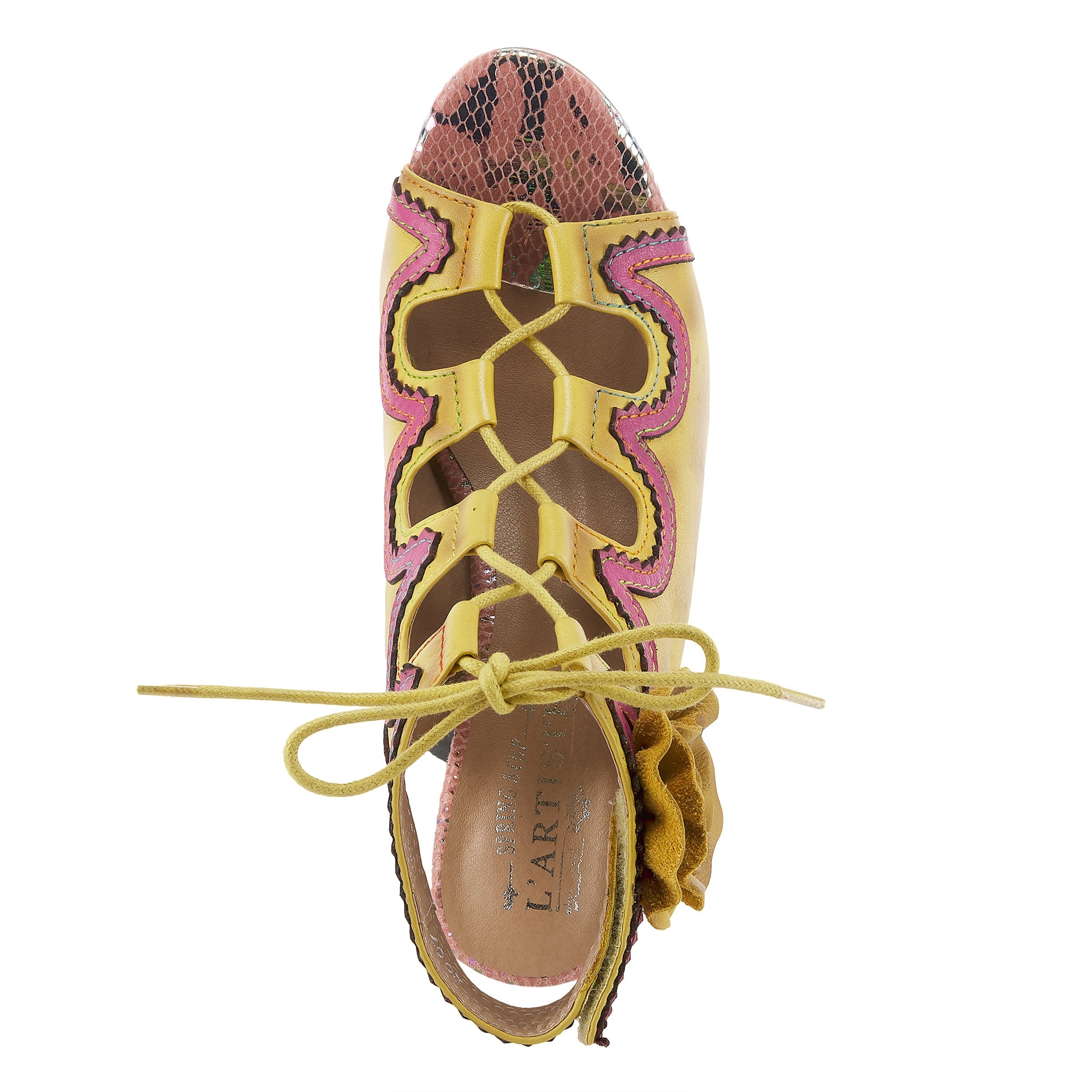 L'Artiste L'ARTISTE SUPERCUTE ANKLE STRAP SANDAL sandal in red multi with handcrafted leather design