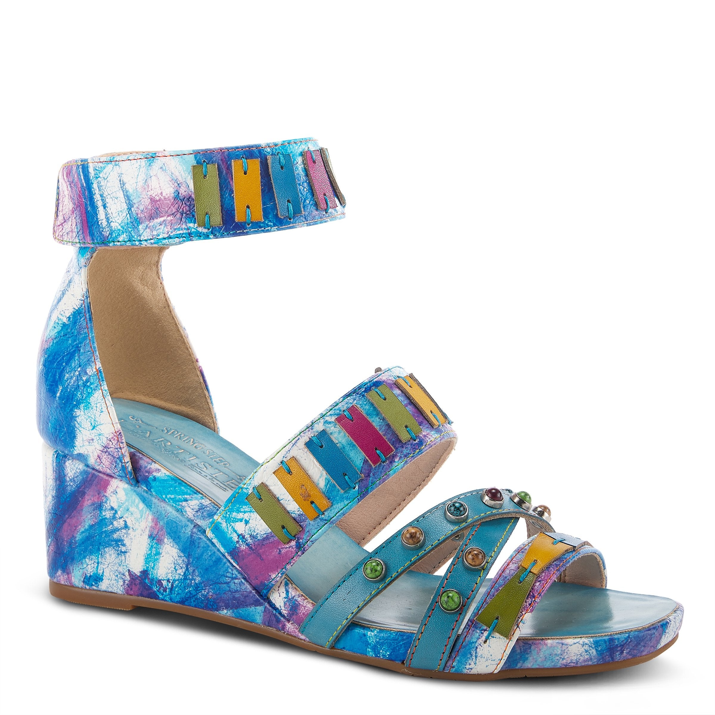 L'Artiste L'ARTISTE TIFFANITA SANDALS sandal in turquoise multi with handcrafted leather design