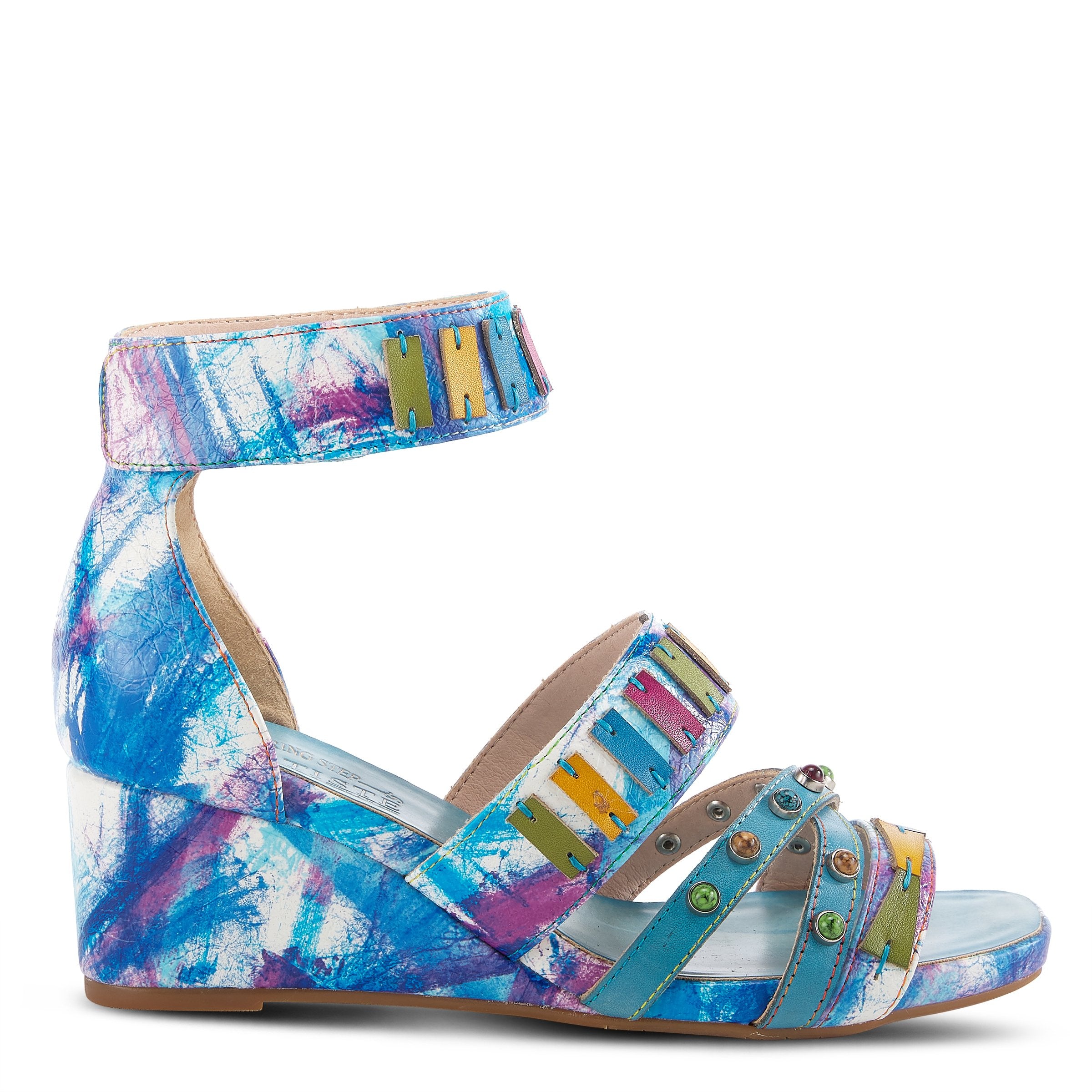 L'Artiste L'ARTISTE TIFFANITA SANDALS sandal in turquoise multi with handcrafted leather design