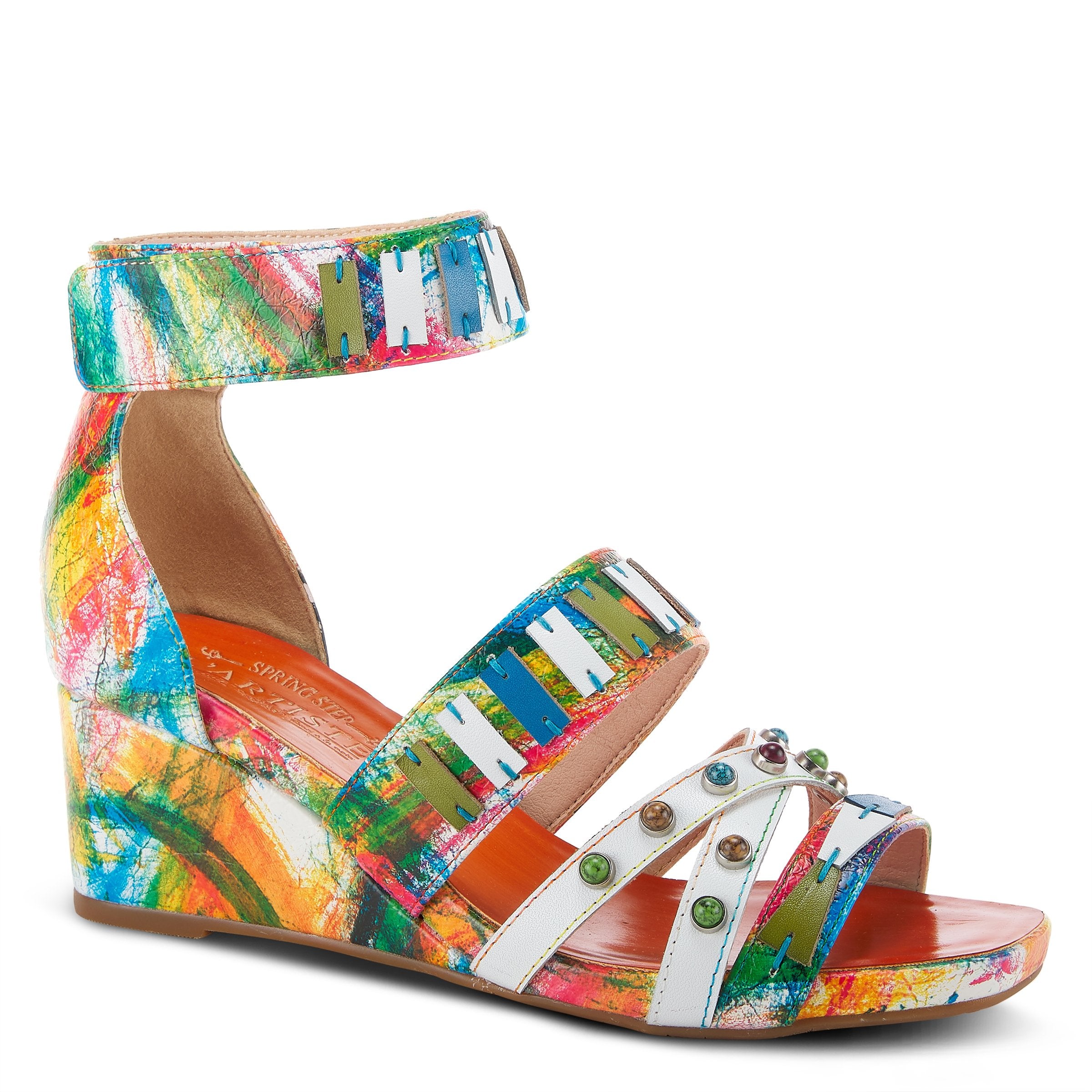 L'Artiste L'ARTISTE TIFFANITA SANDALS sandal in turquoise multi with handcrafted leather design