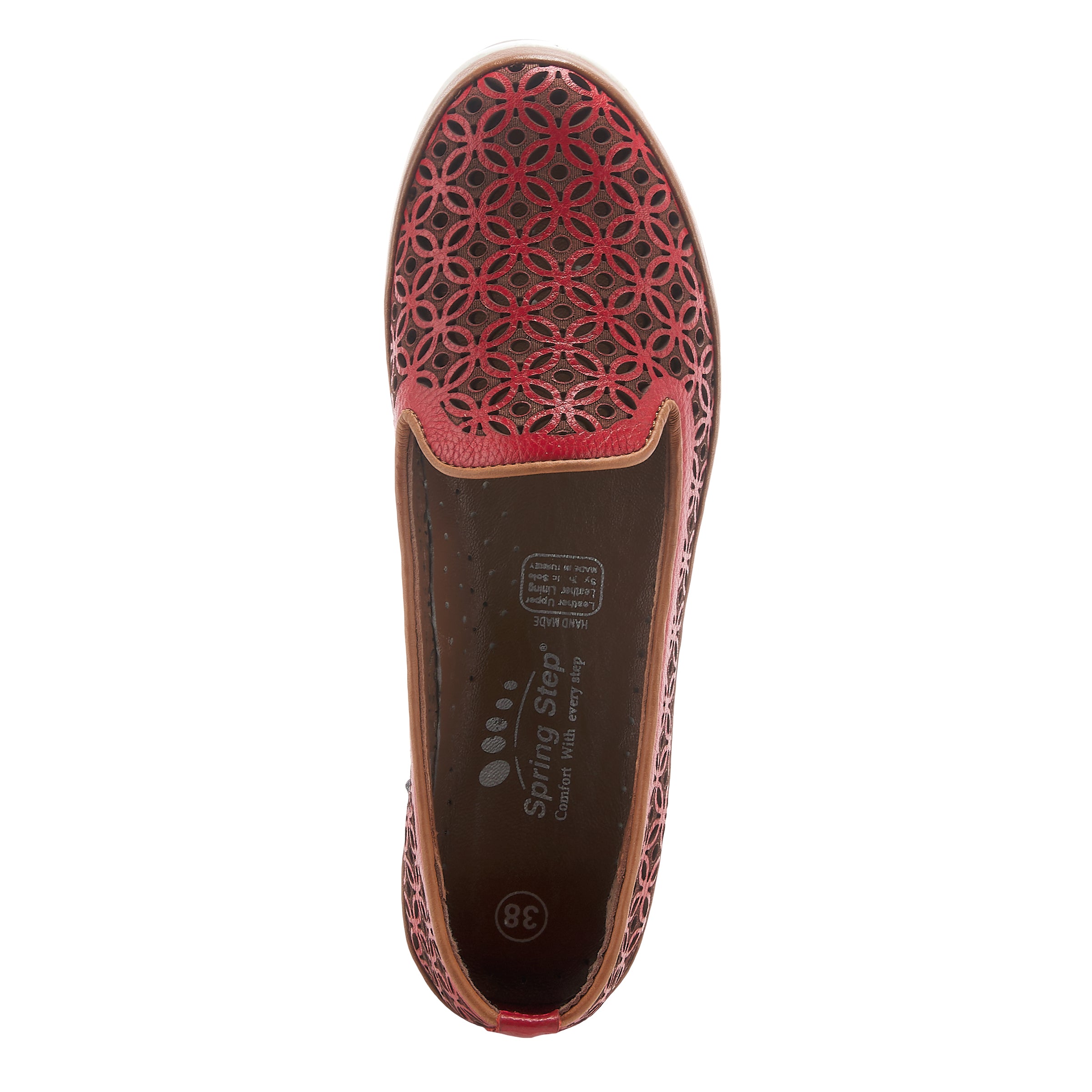 Spring Step SPRING STEP TULISA SLIP-ON SHOE shoe in red with comfortable everyday design