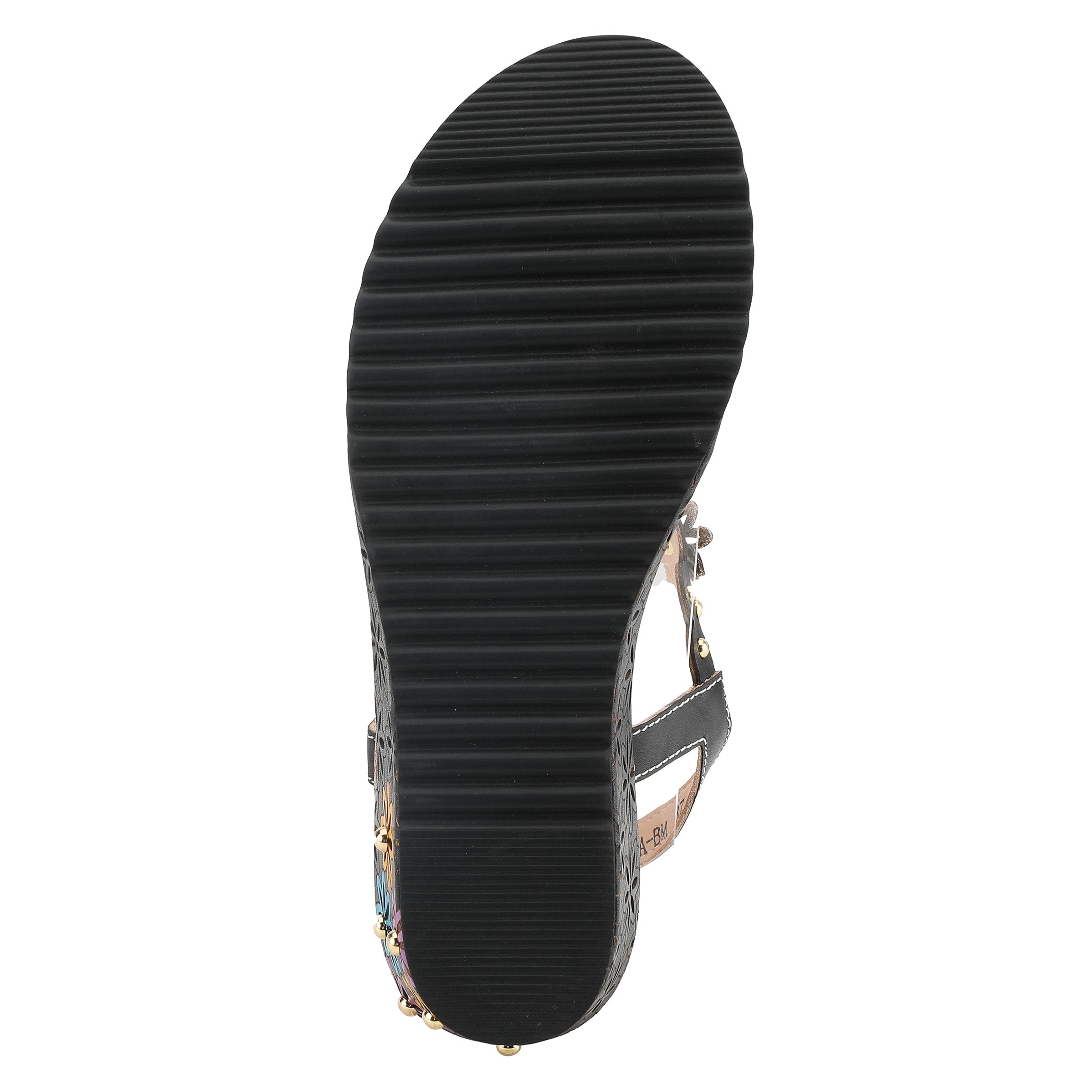L'Artiste L'ARTISTE WELLESTA T-STRAP SANDAL sandal in red multi with handcrafted leather design