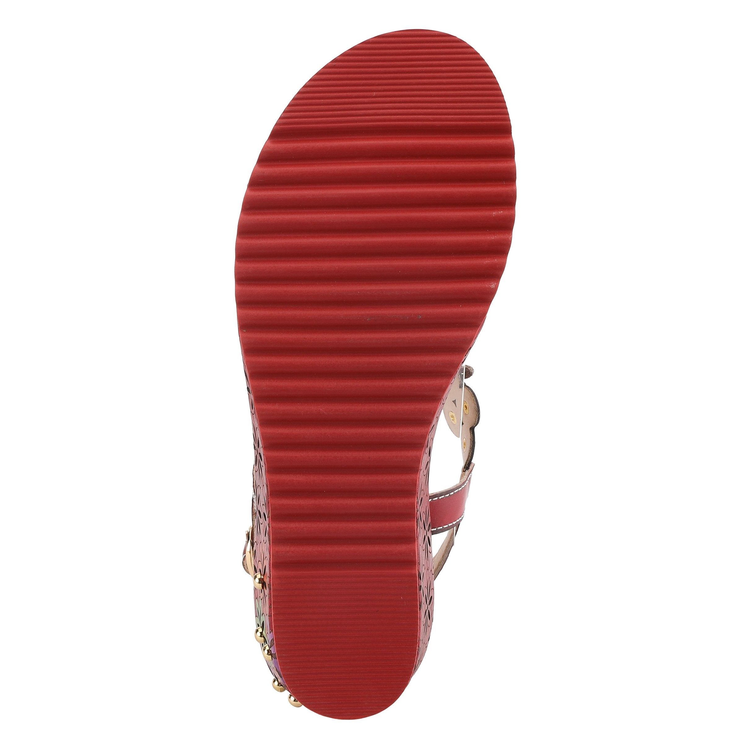 L'Artiste L'ARTISTE WELLESTA T-STRAP SANDAL sandal in black multi with handcrafted leather design