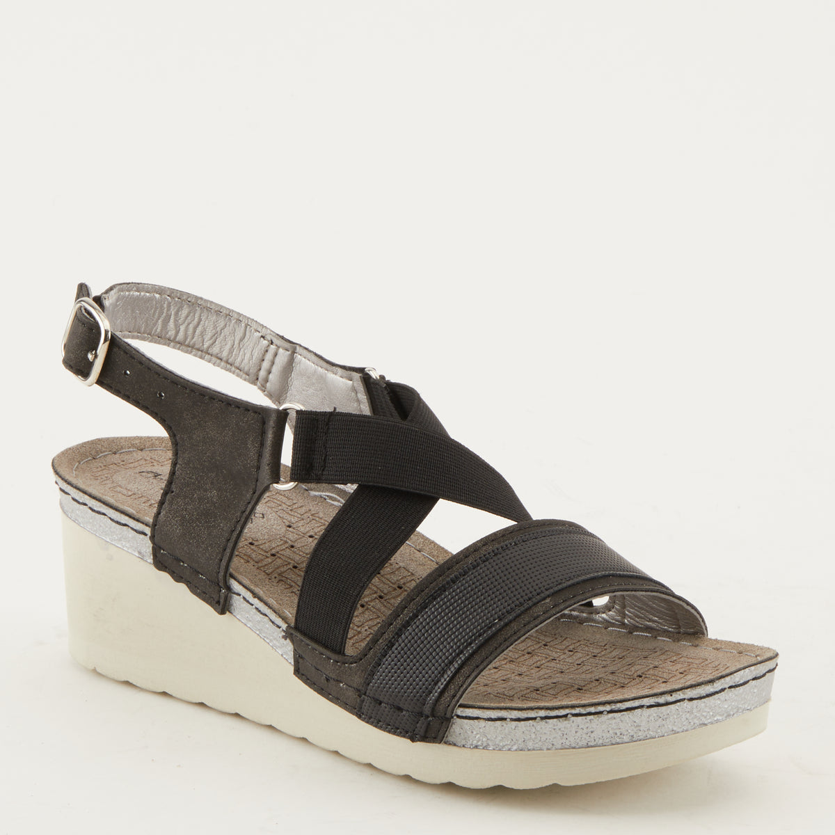 Flexus FLEXUS ROBYNNE COMFORT SANDAL - 18K24 sandal in black with flexible sole
