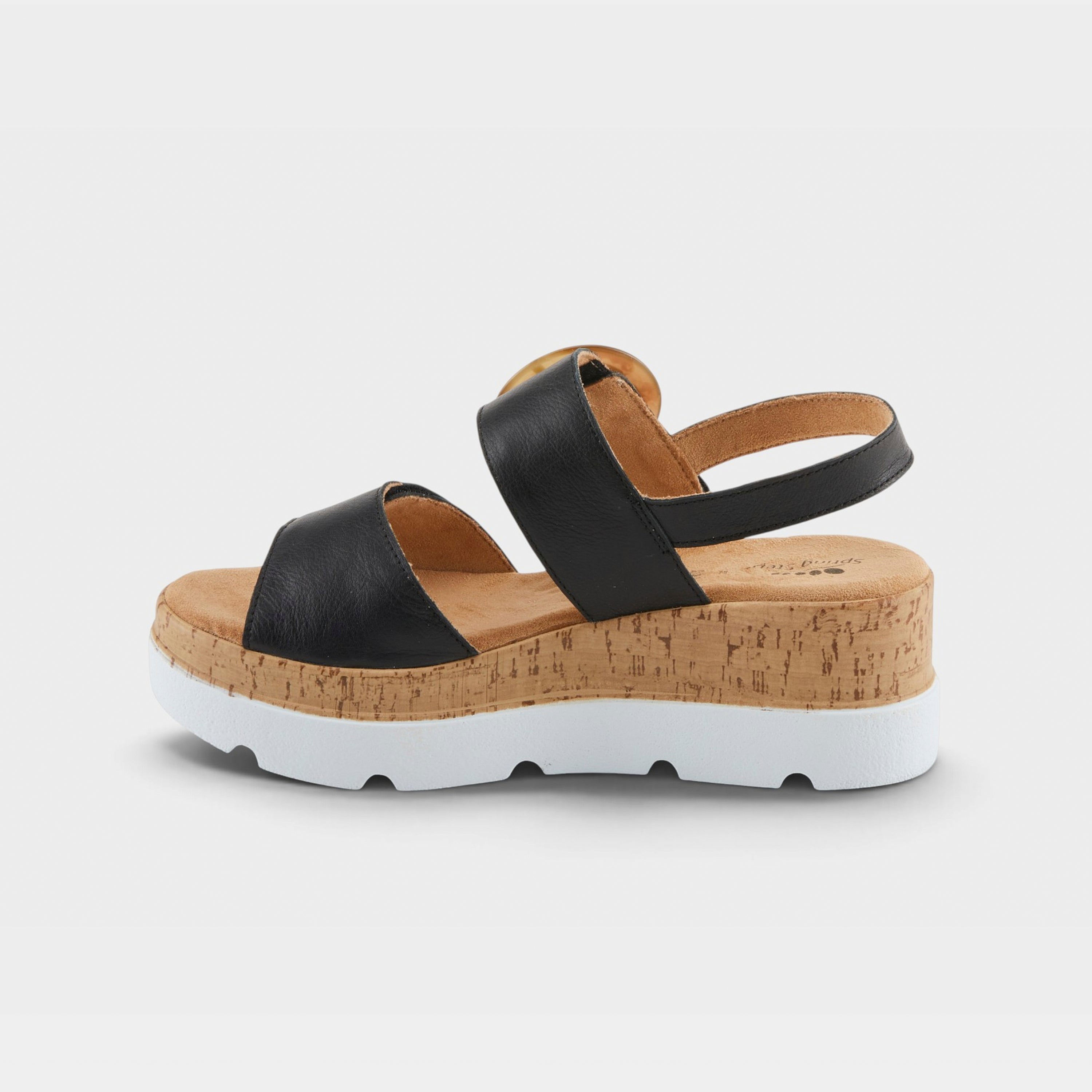 Spring Step Abarah Black Sandal