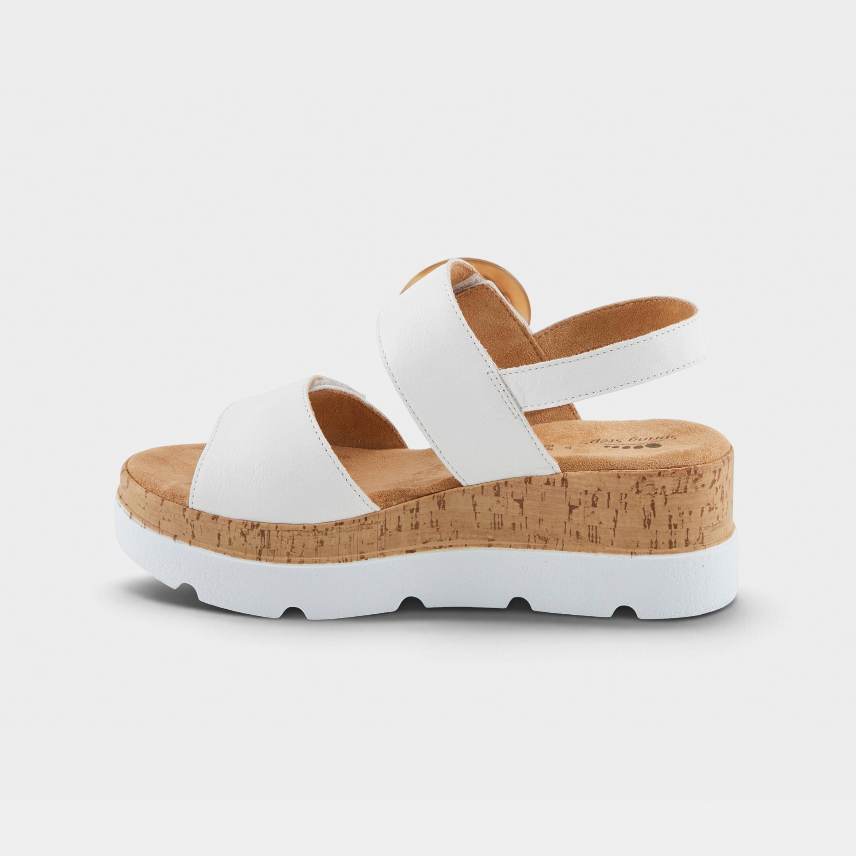 Spring Step Abarah White Sandal