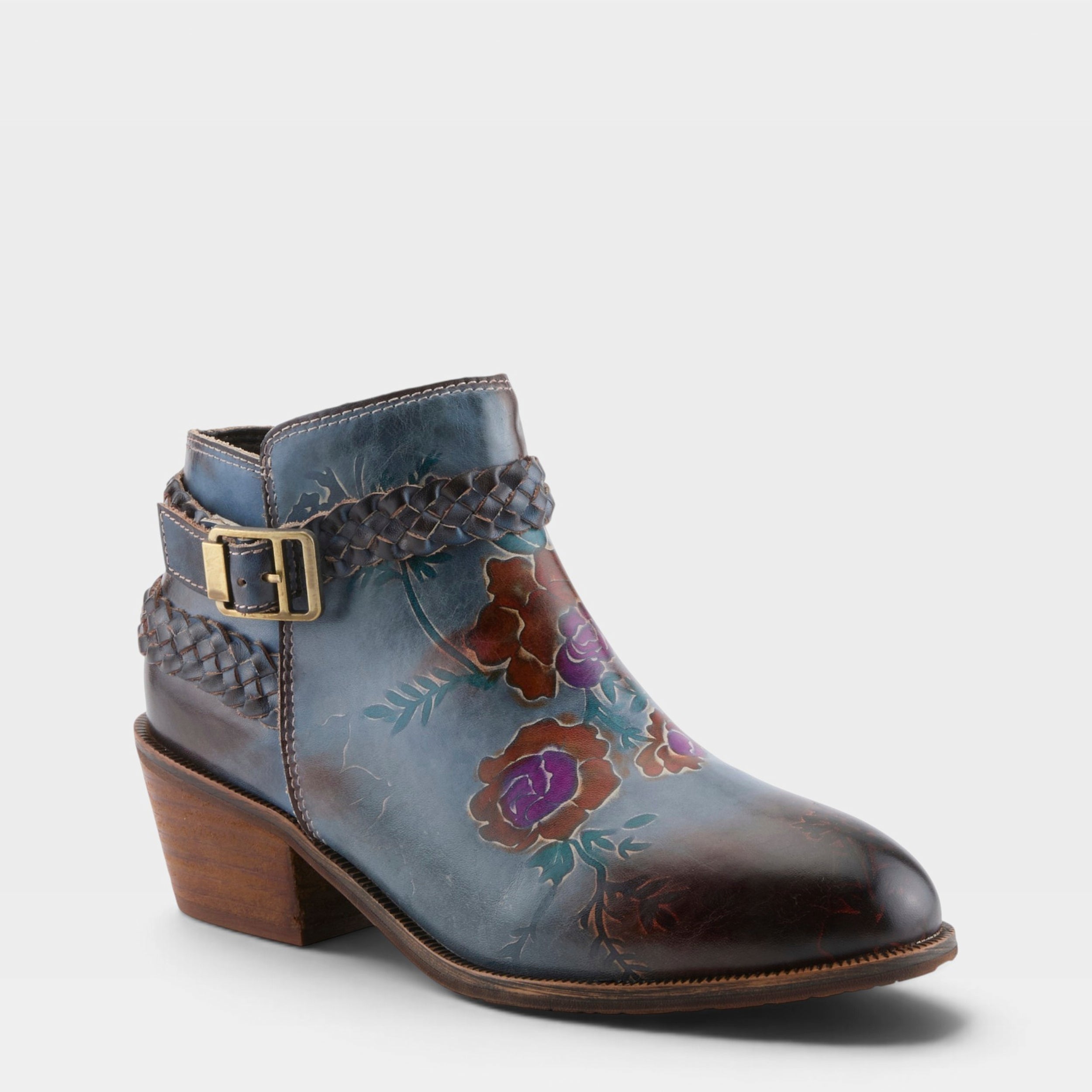 L'Artiste Across boots in Blue Multi, front view