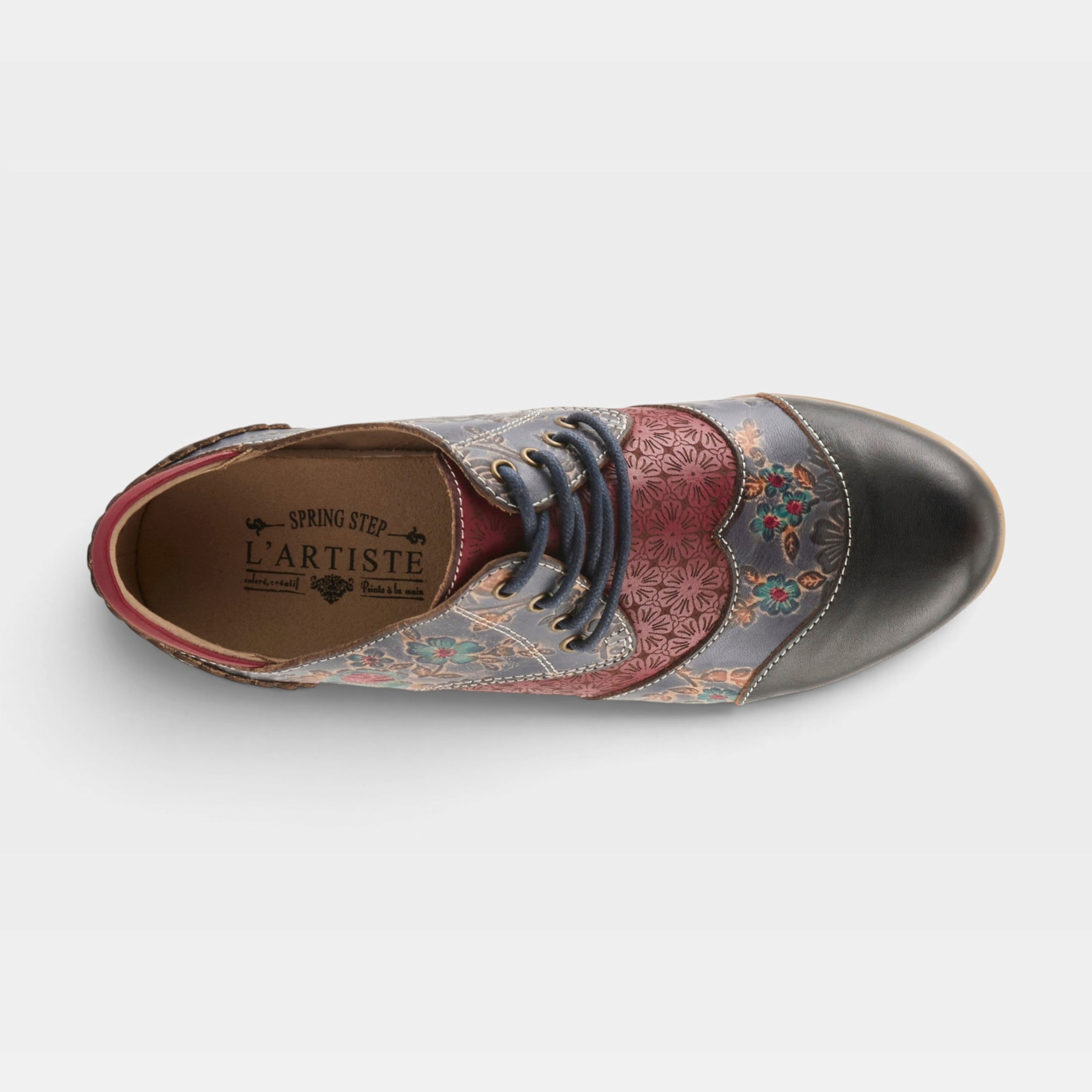 L'Artiste Adelvice-Fleur shoes in Black Multi, top view