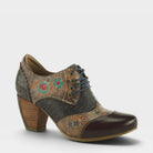 L'Artiste Adelvice-Fleur shoes in Dark Plum Multi, front view