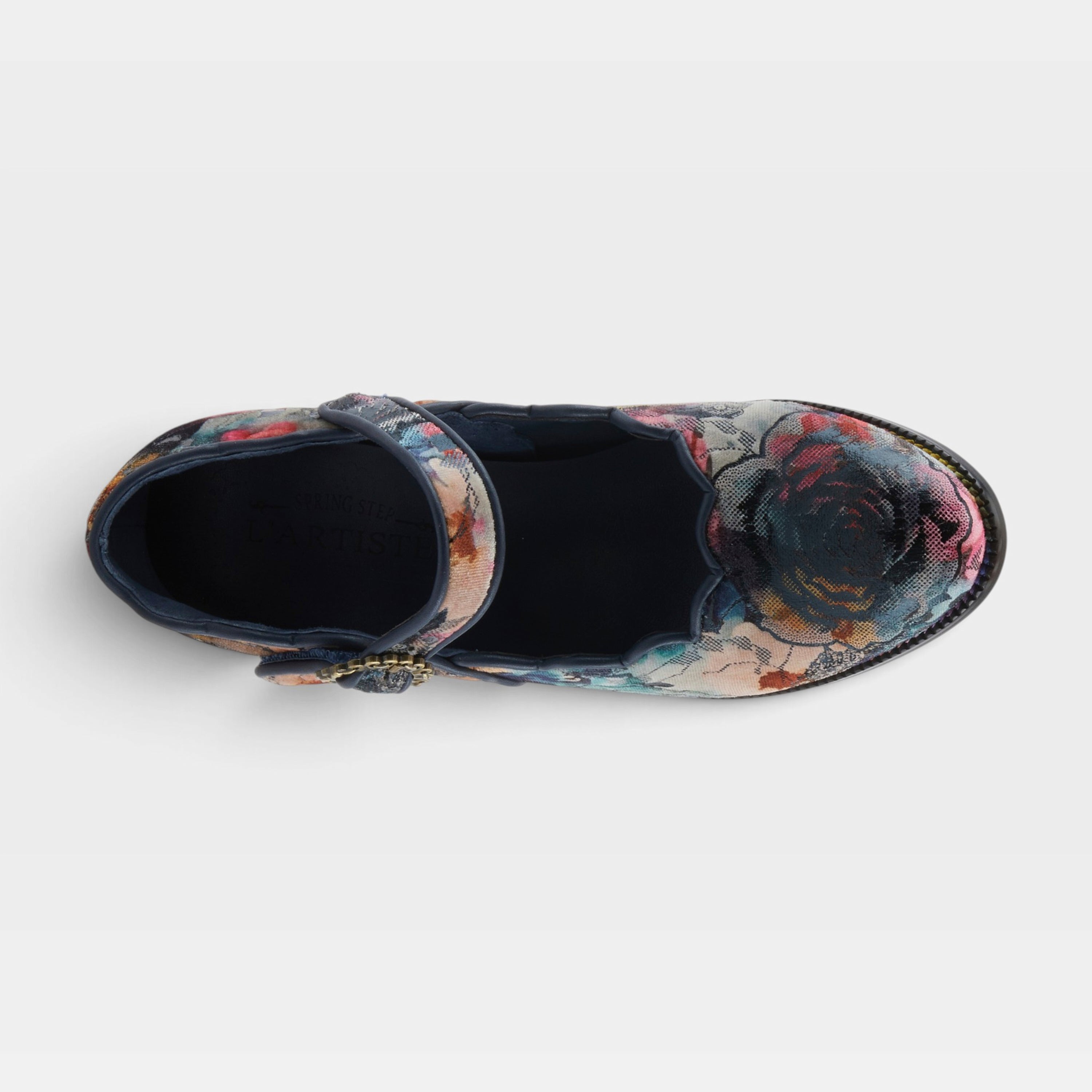 L'Artiste Adodora-Prit shoes in Navy Multi, top view