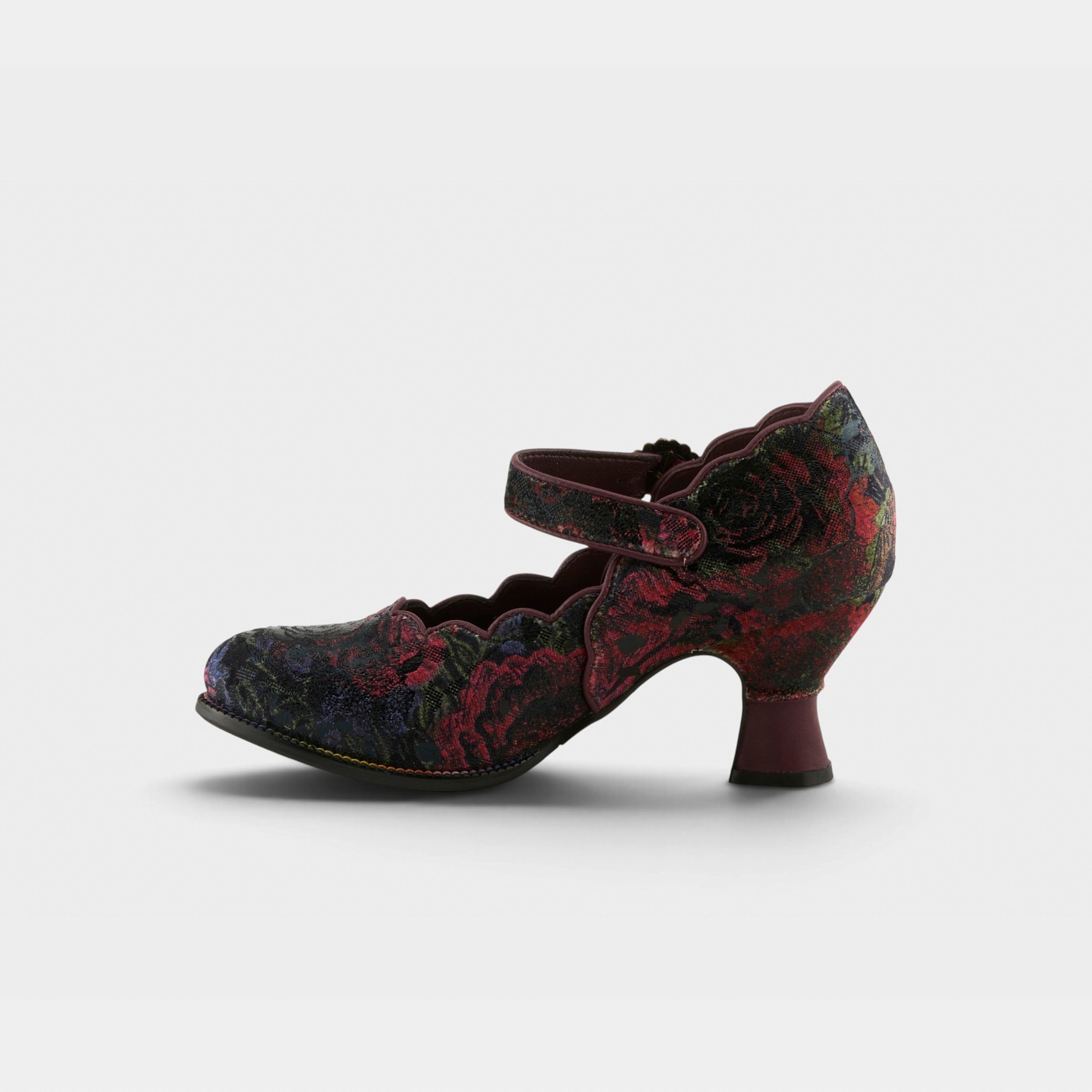 L'Artiste Adodora-Prit shoes in Plum Multi, side view
