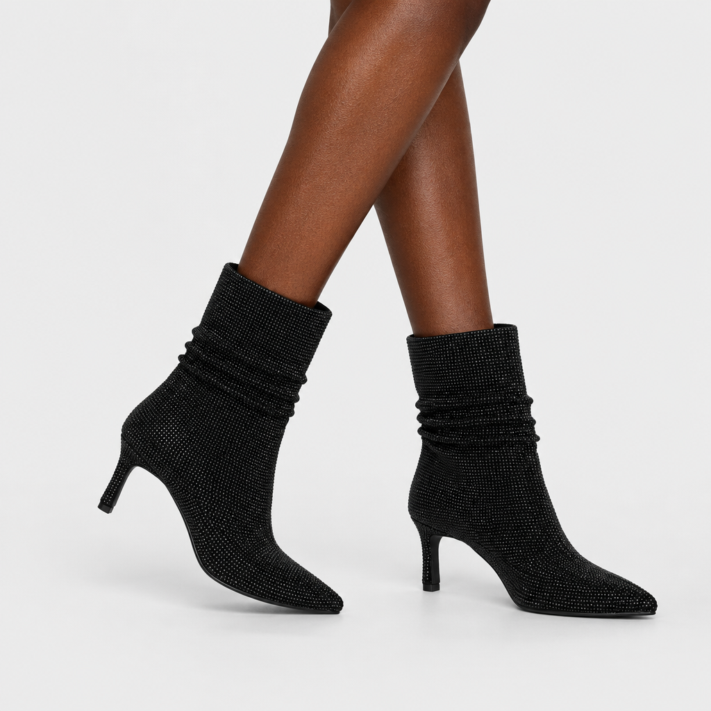 Azura Afterall Black Boot - on-foot view