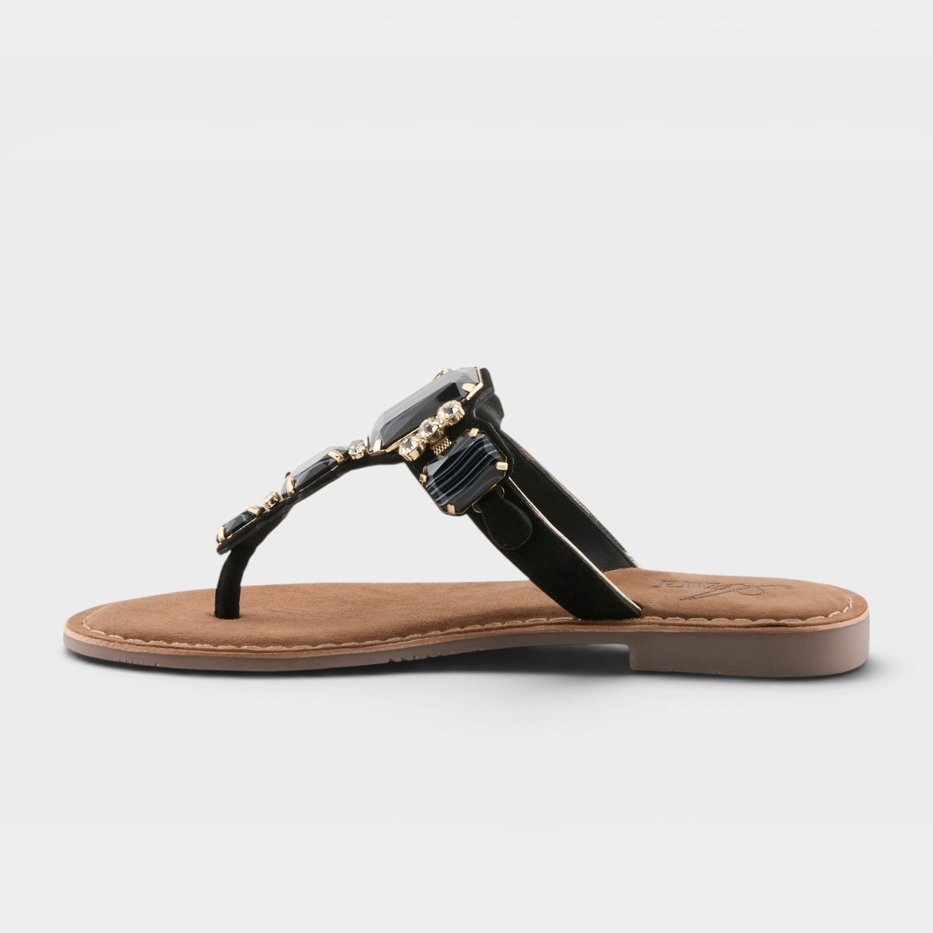 Azura Agates Black Suede Sandal