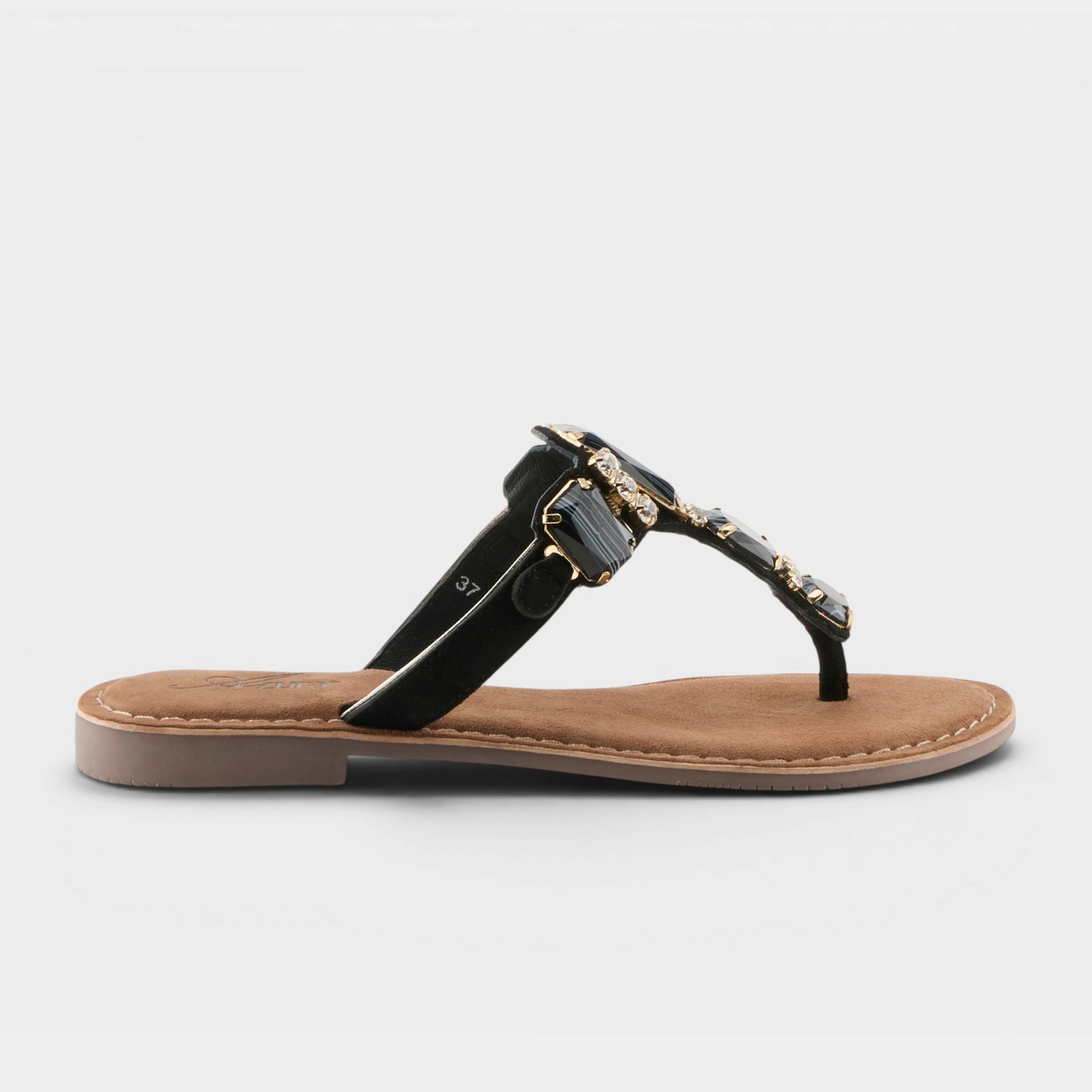 Azura Agates Black Suede Sandal