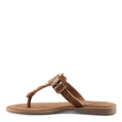 Azura Agates women's sandal in tan suede with suede upper