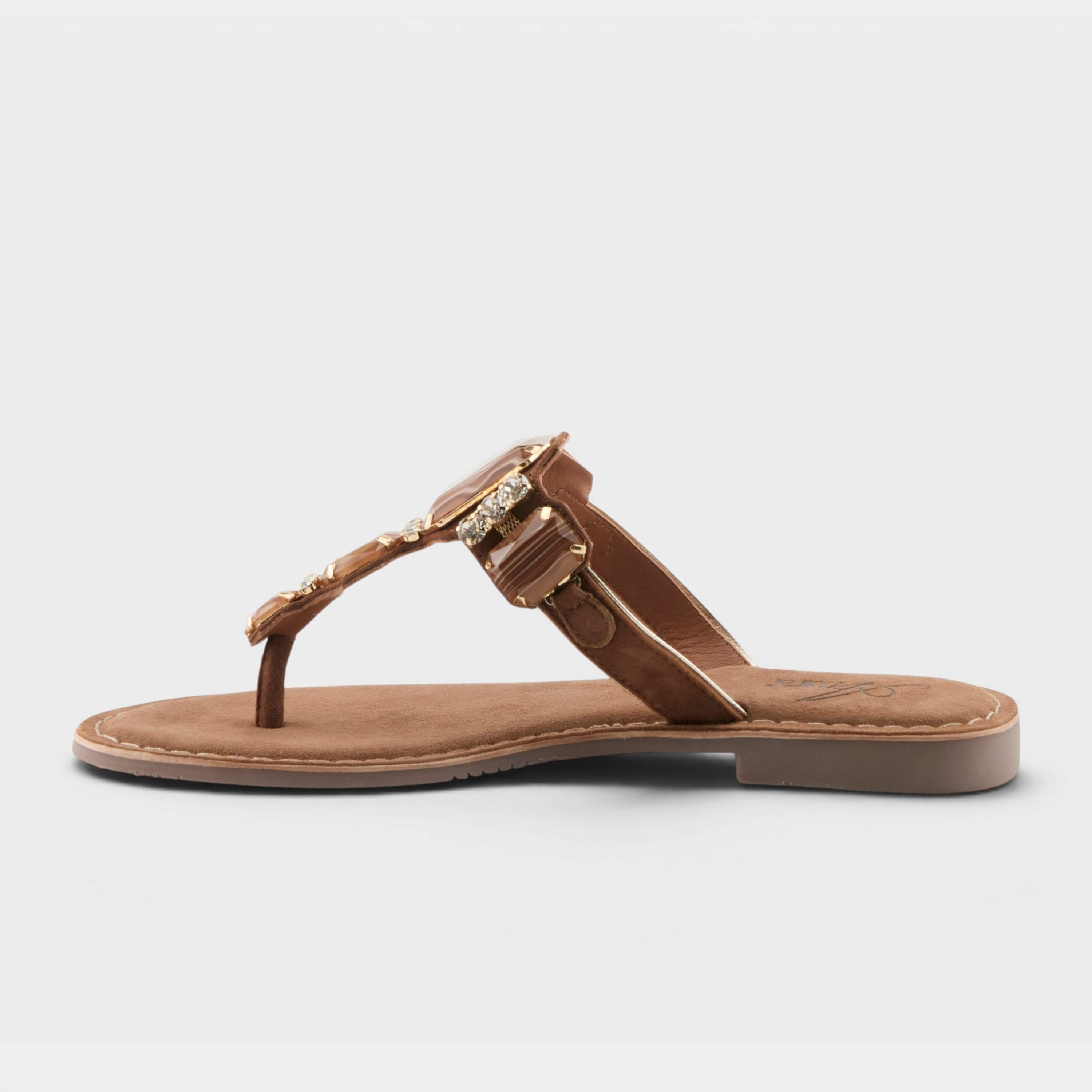 Azura Agates Tan Suede Sandal