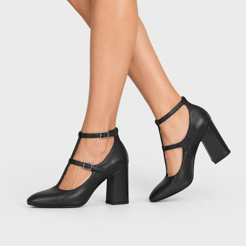 Azura Aguilera Black Shoe - on-foot view