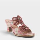 L'Artiste Alania Garden sandals in Red Multi, front view